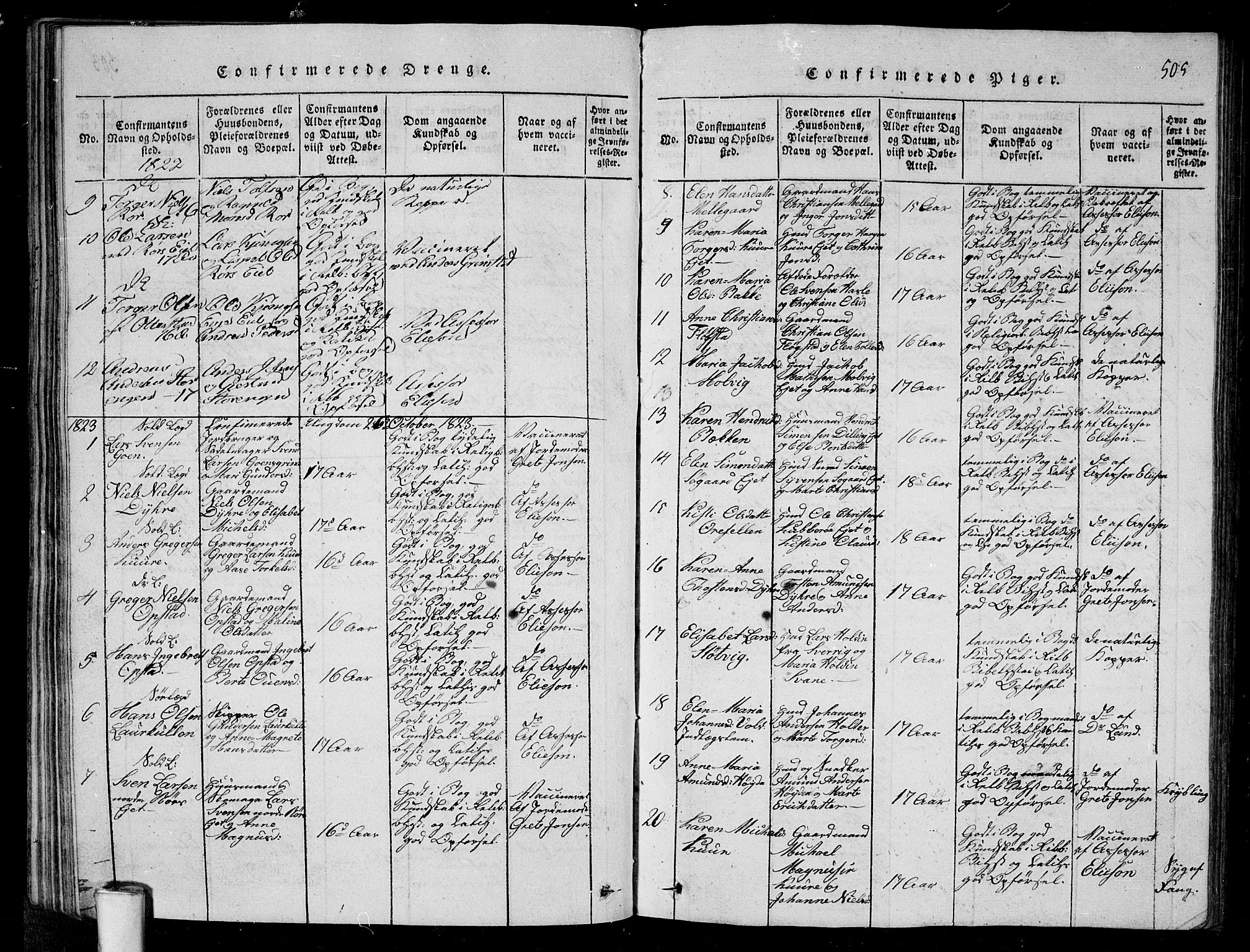 Rygge prestekontor Kirkebøker, SAO/A-10084b/G/Ga/L0001: Parish register (copy) no. 1, 1814-1871, p. 504-505