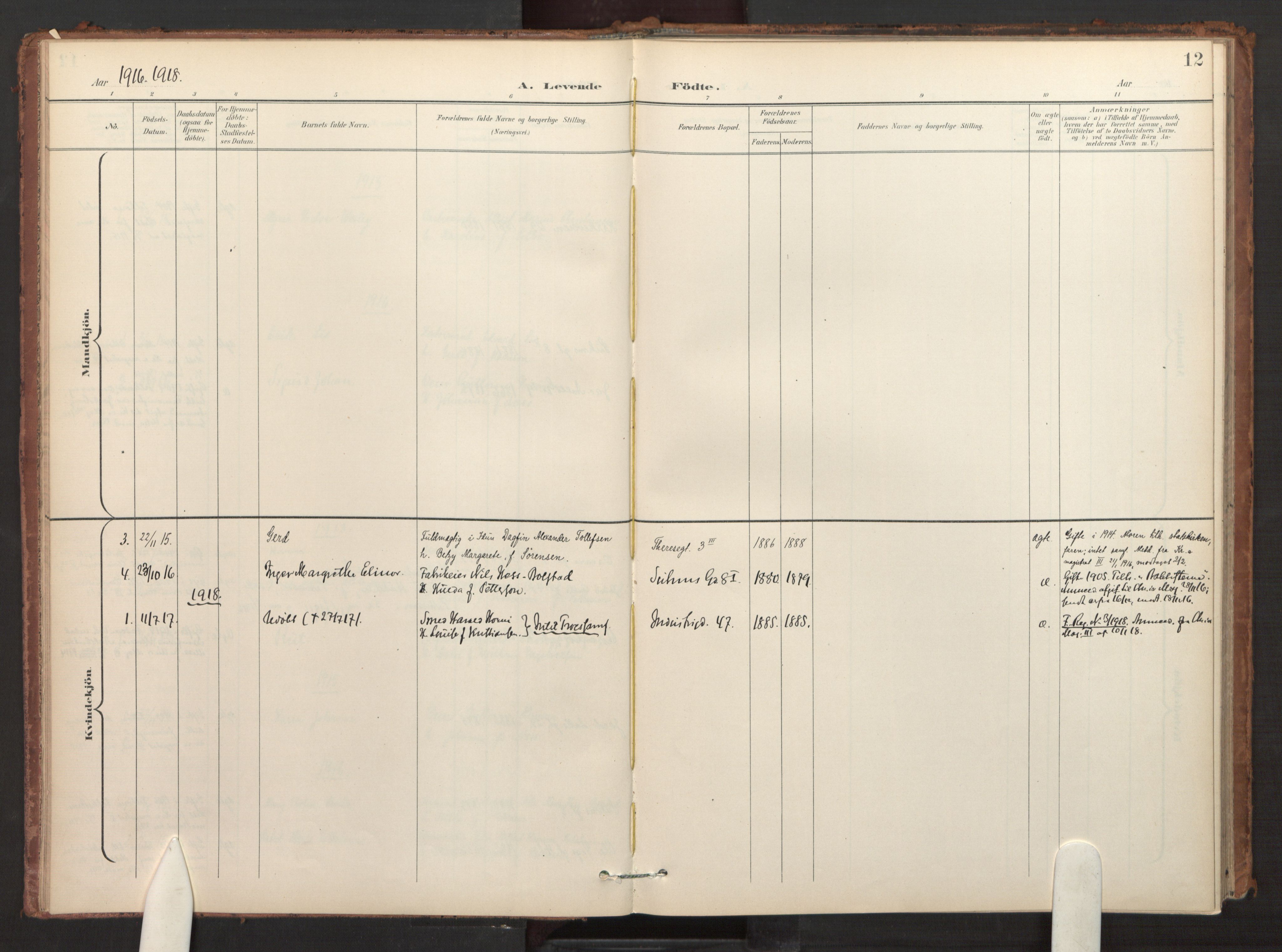 Fagerborg prestekontor Kirkebøker, AV/SAO-A-10844/F/Fa/L0004: Parish register (official) no. 4, 1898-1928, p. 12