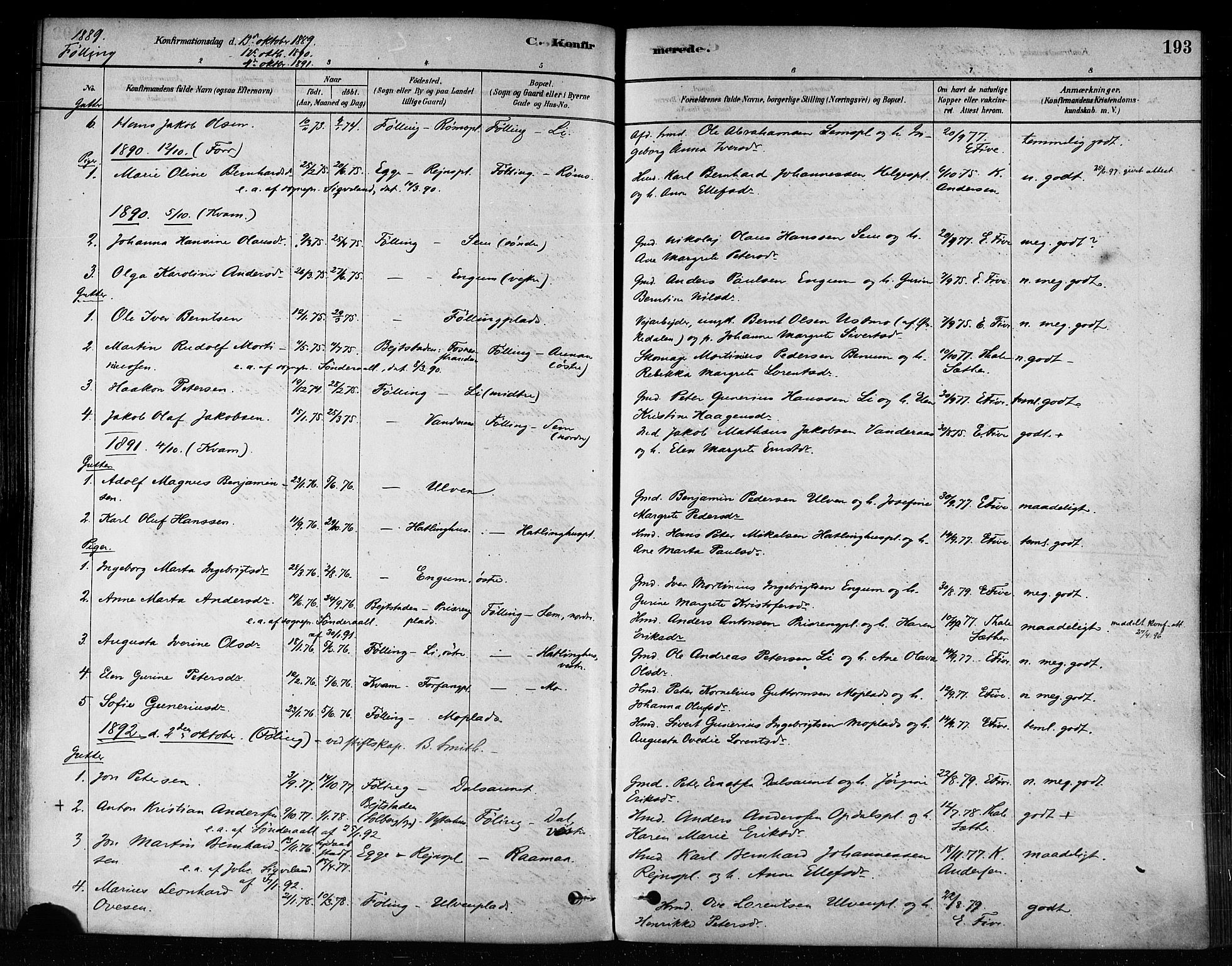 Ministerialprotokoller, klokkerbøker og fødselsregistre - Nord-Trøndelag, SAT/A-1458/746/L0449: Parish register (official) no. 746A07 /3, 1878-1899, p. 193