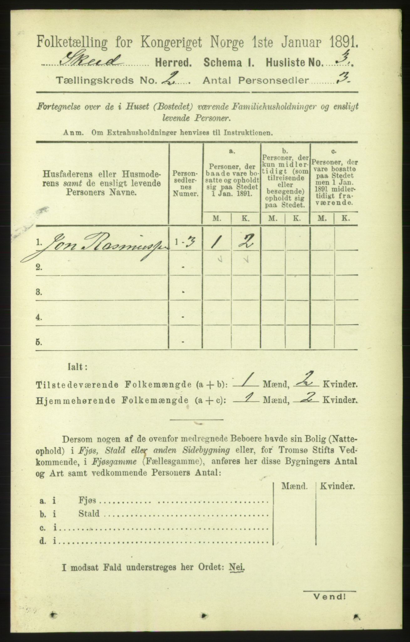 RA, 1891 census for 1732 Skei, 1891, p. 550