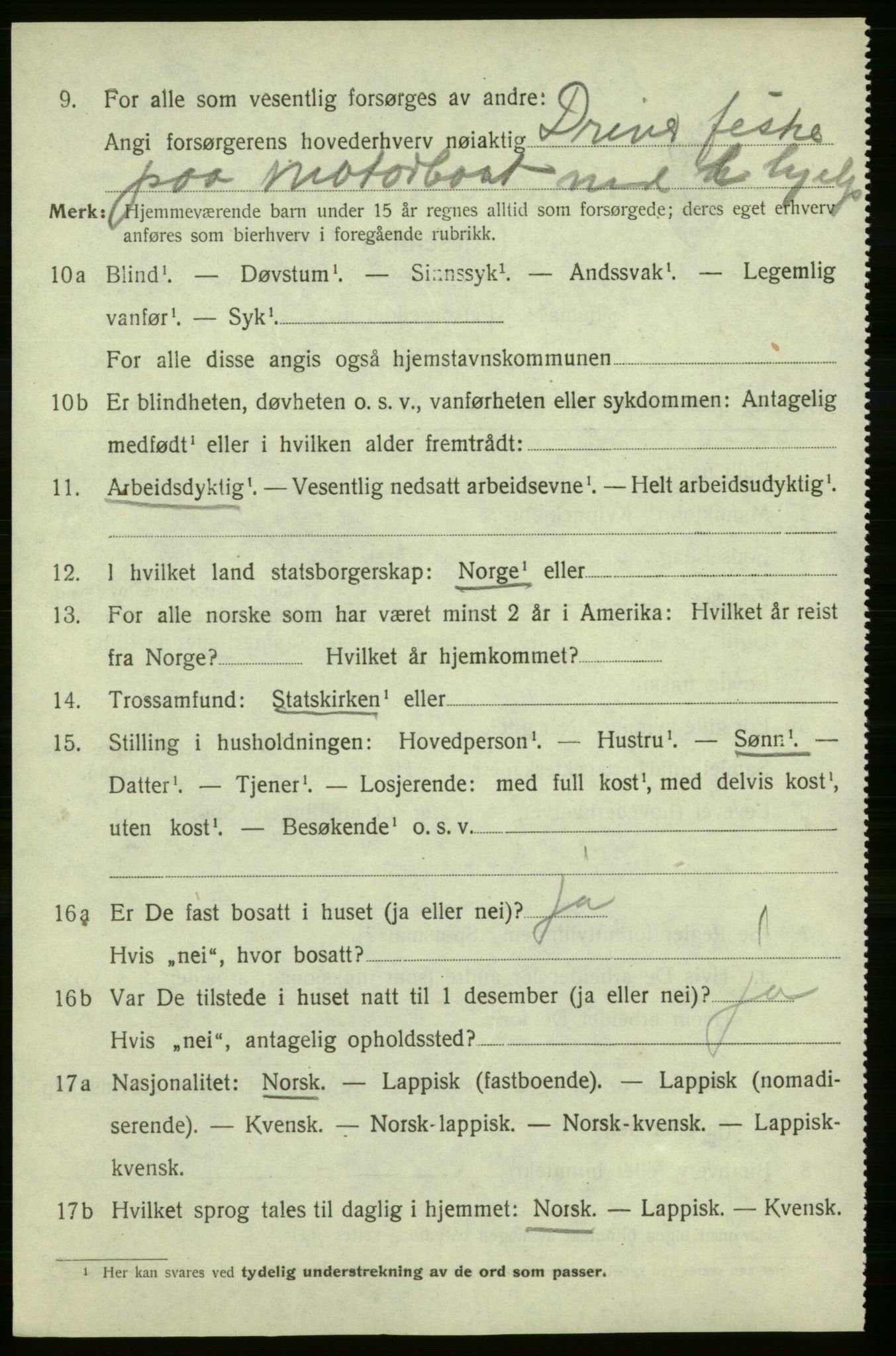SATØ, 1920 census for Lebesby, 1920, p. 3512