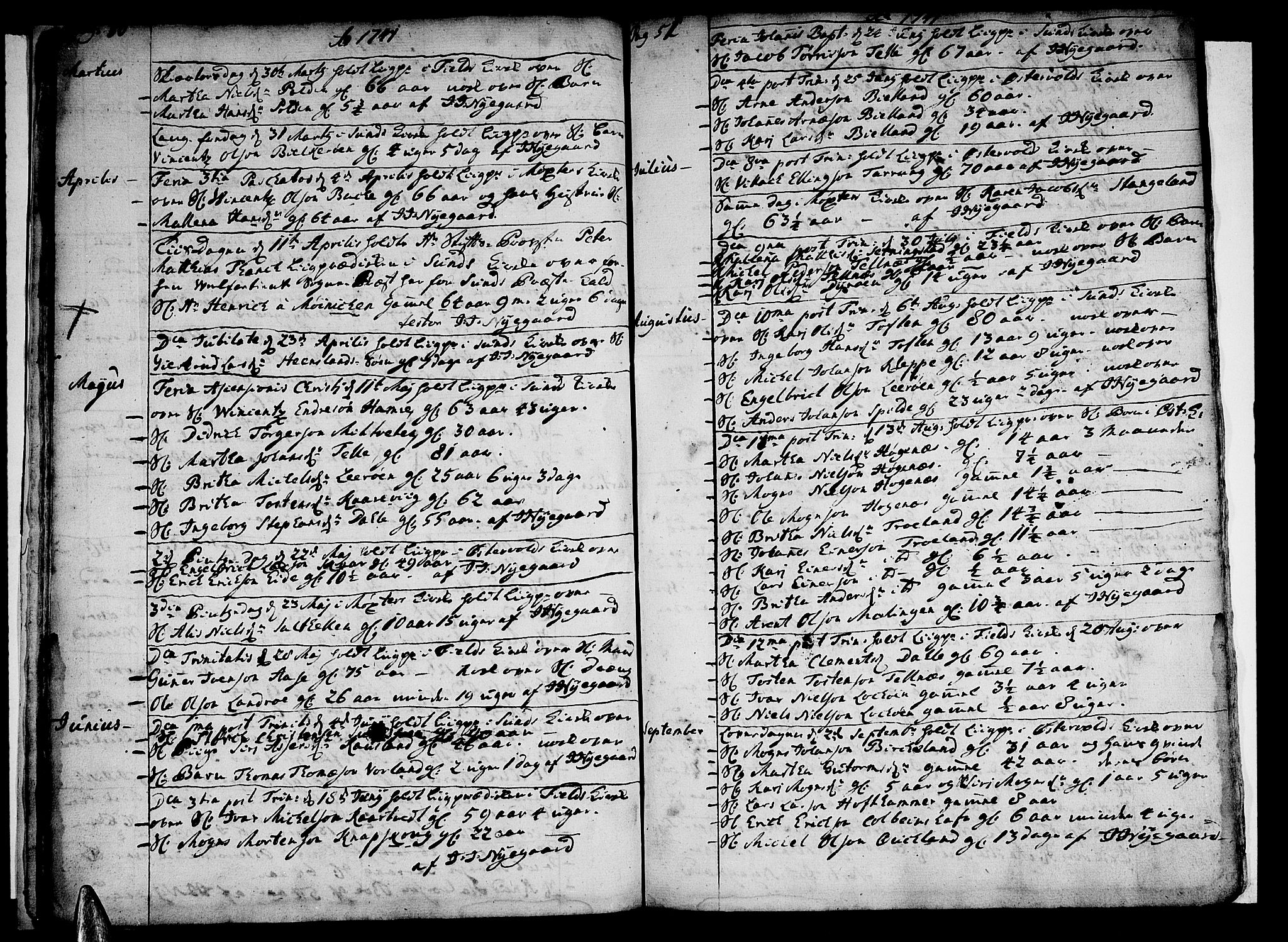 Sund sokneprestembete, AV/SAB-A-99930: Parish register (official) no. A 2, 1729-1769, p. 50-51