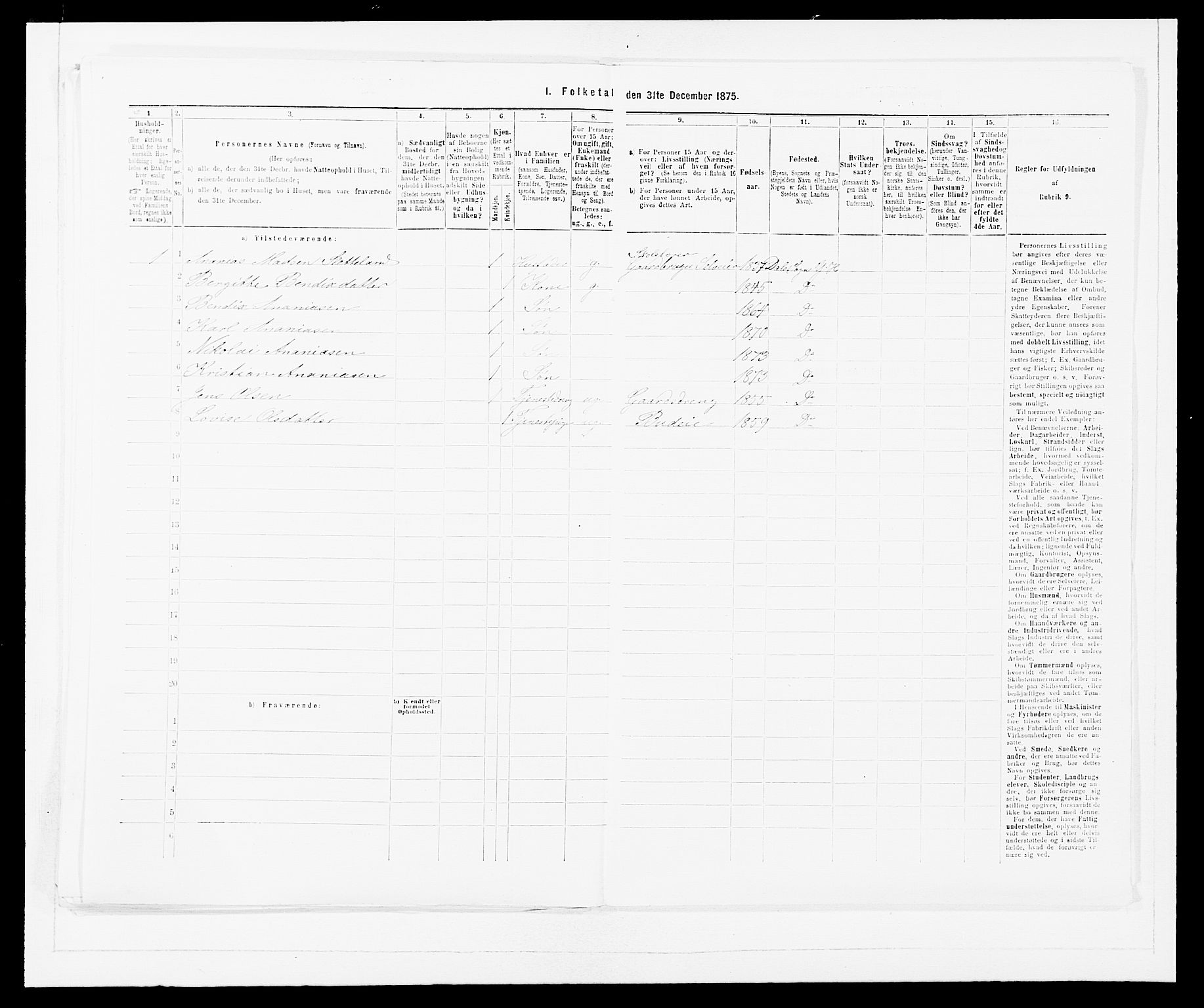 SAB, 1875 census for 1429P Ytre Holmedal, 1875, p. 858