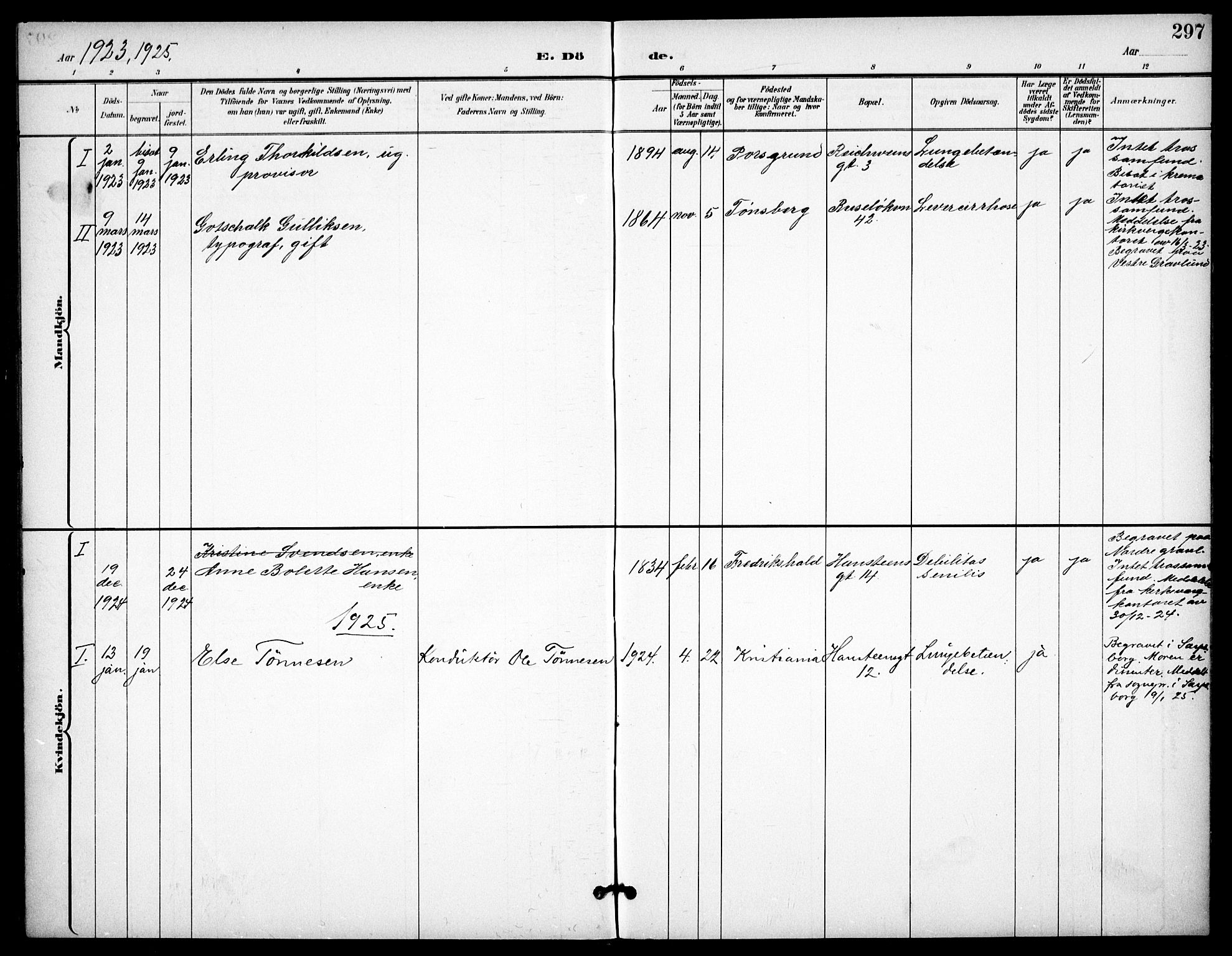 Johannes prestekontor Kirkebøker, SAO/A-10852/F/Fa/L0008: Parish register (official) no. 8, 1897-1917, p. 297