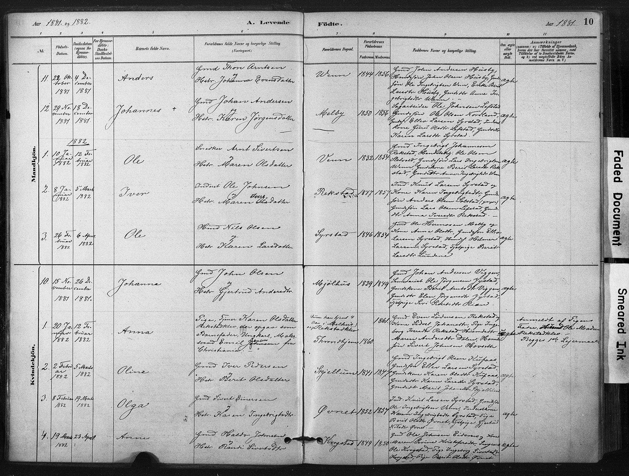 Ministerialprotokoller, klokkerbøker og fødselsregistre - Sør-Trøndelag, AV/SAT-A-1456/667/L0795: Parish register (official) no. 667A03, 1879-1907, p. 10