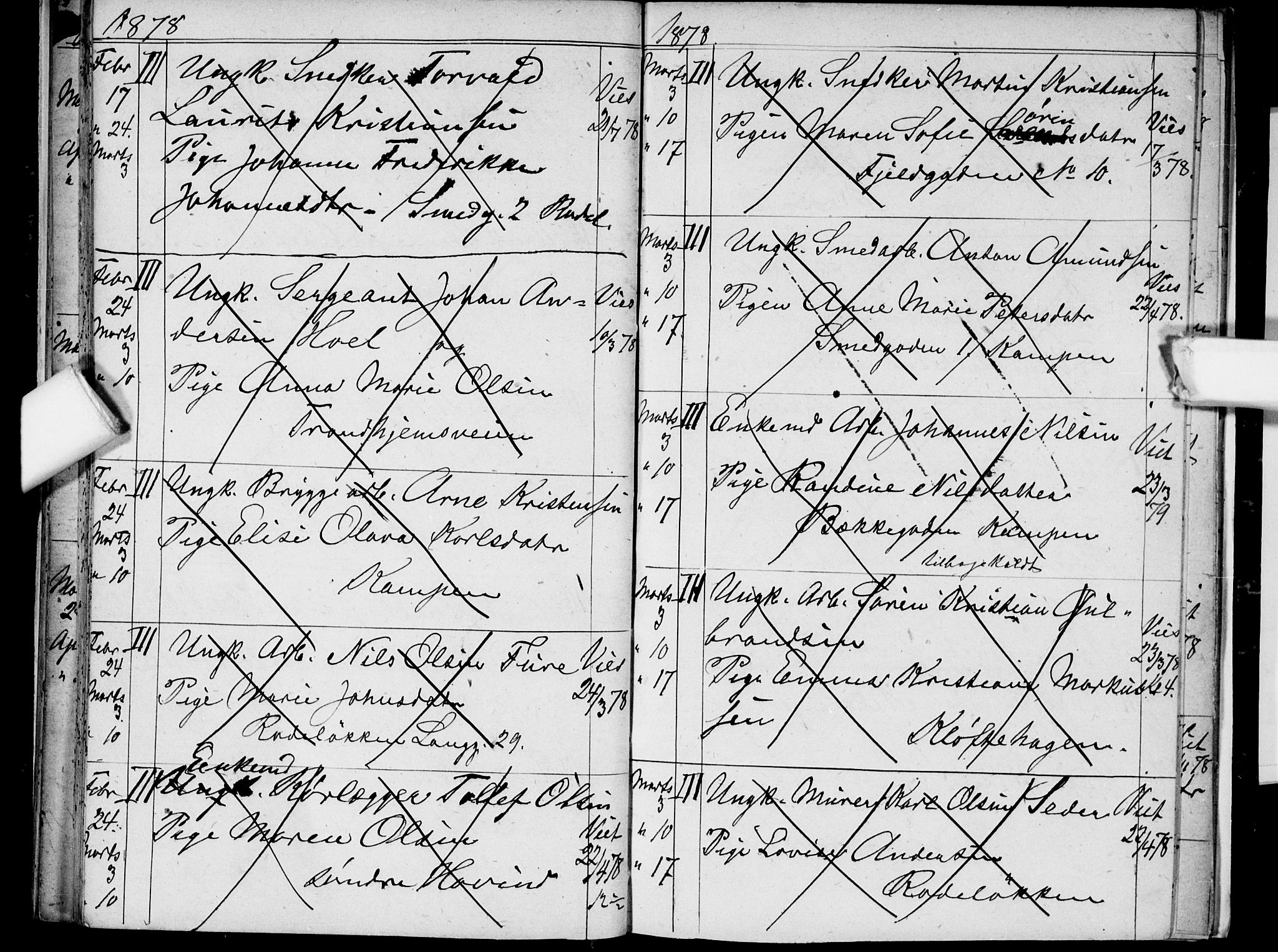 Østre Aker prestekontor Kirkebøker, AV/SAO-A-10840/H/Ha/L0003: Banns register no. I 3, 1873-1878