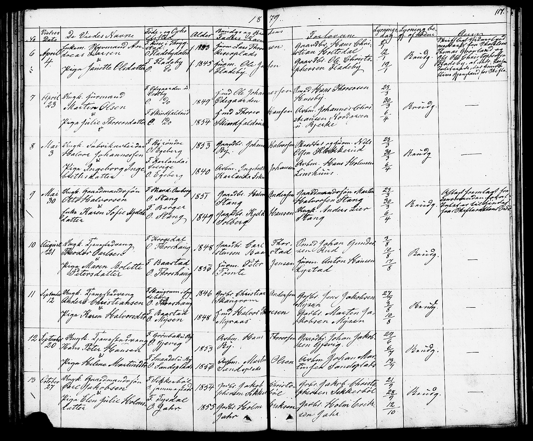 Enebakk prestekontor Kirkebøker, SAO/A-10171c/F/Fa/L0012: Parish register (official) no. I 12, 1832-1882, p. 117