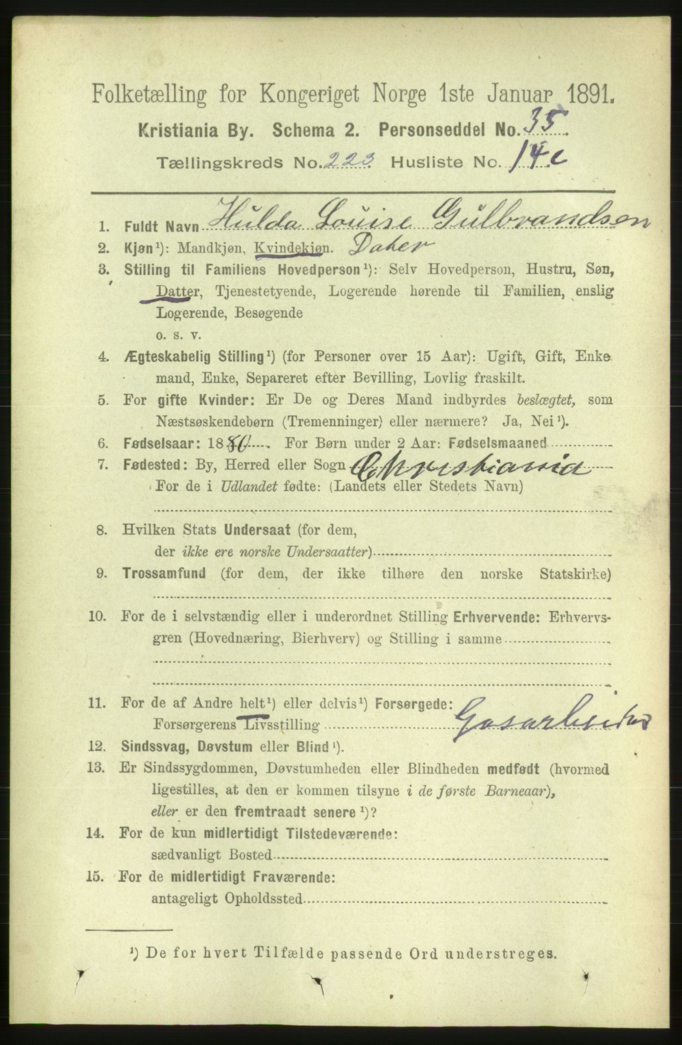 RA, 1891 census for 0301 Kristiania, 1891, p. 134744
