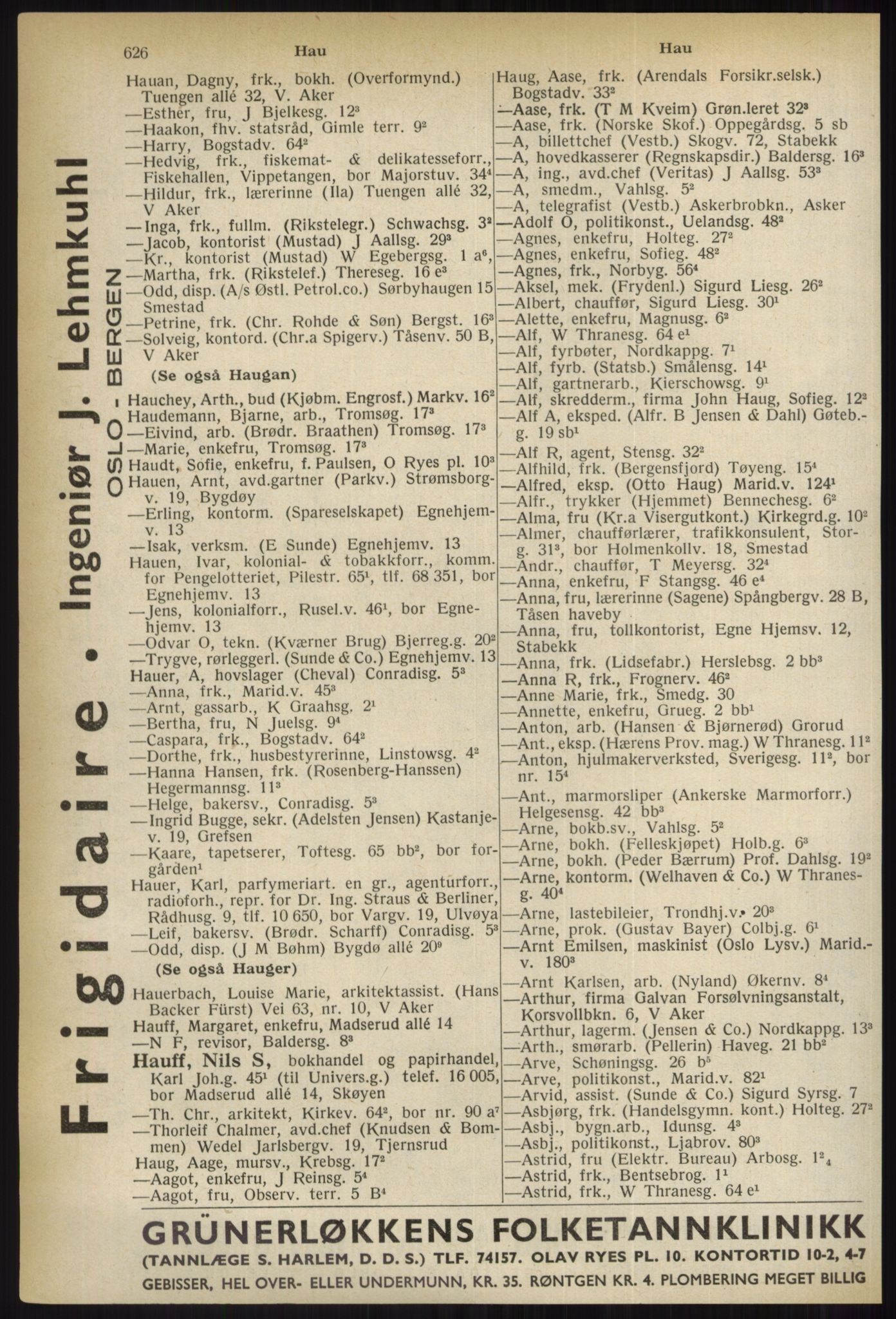 Kristiania/Oslo adressebok, PUBL/-, 1937, p. 626