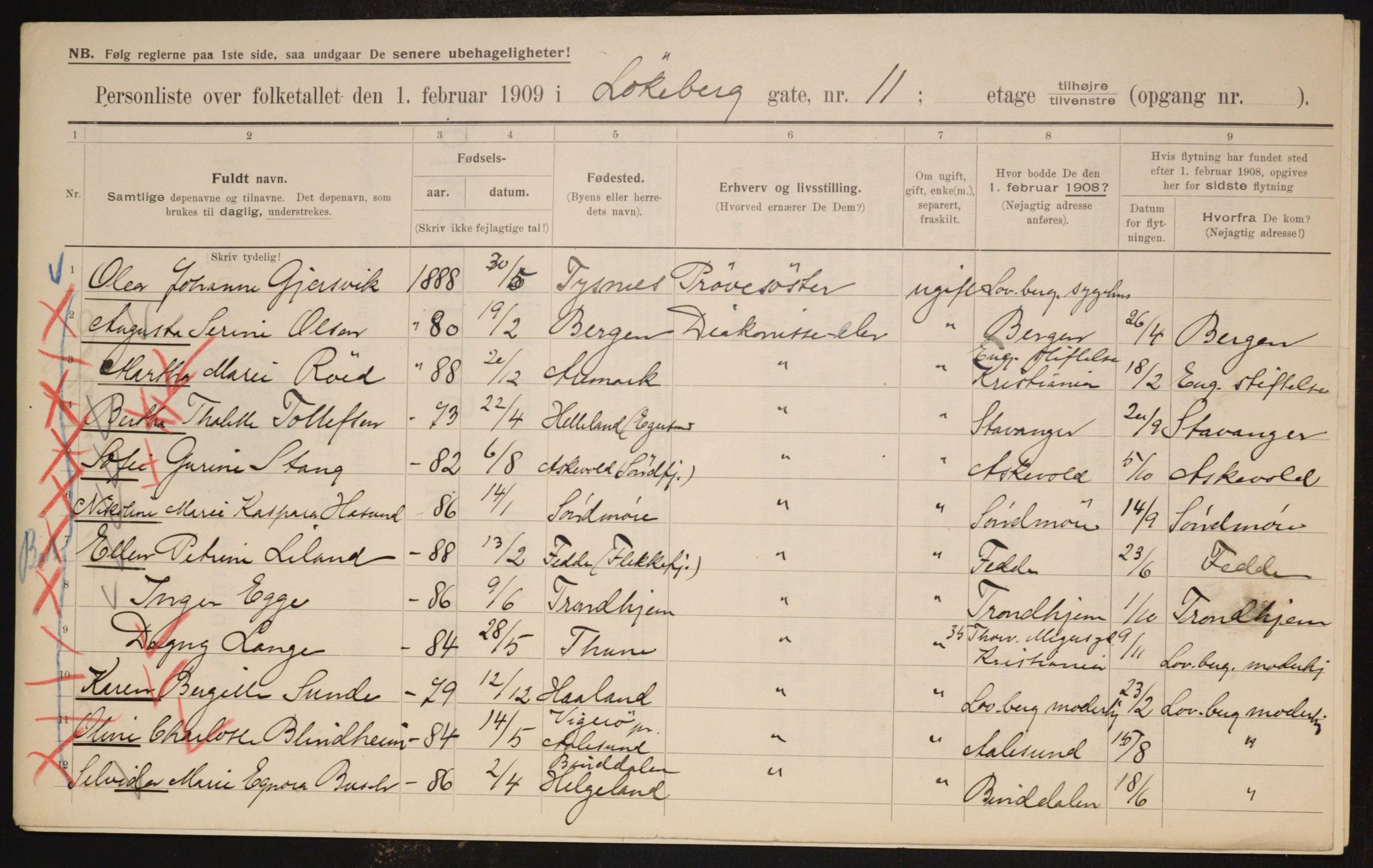 OBA, Municipal Census 1909 for Kristiania, 1909, p. 53292