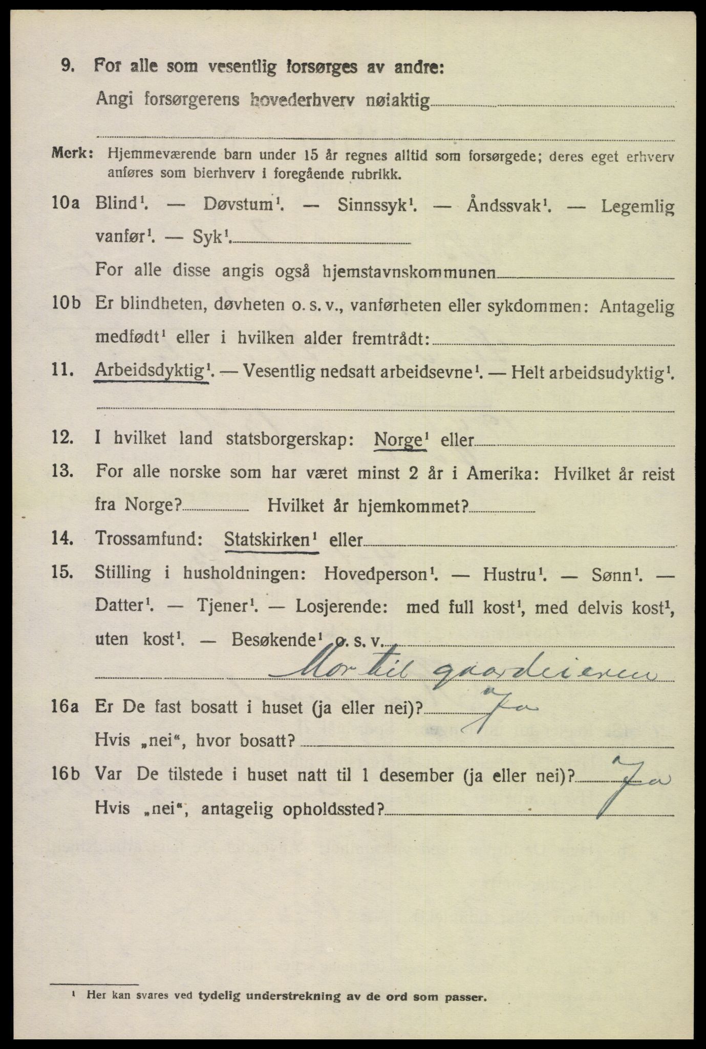 SAK, 1920 census for Søgne, 1920, p. 3560