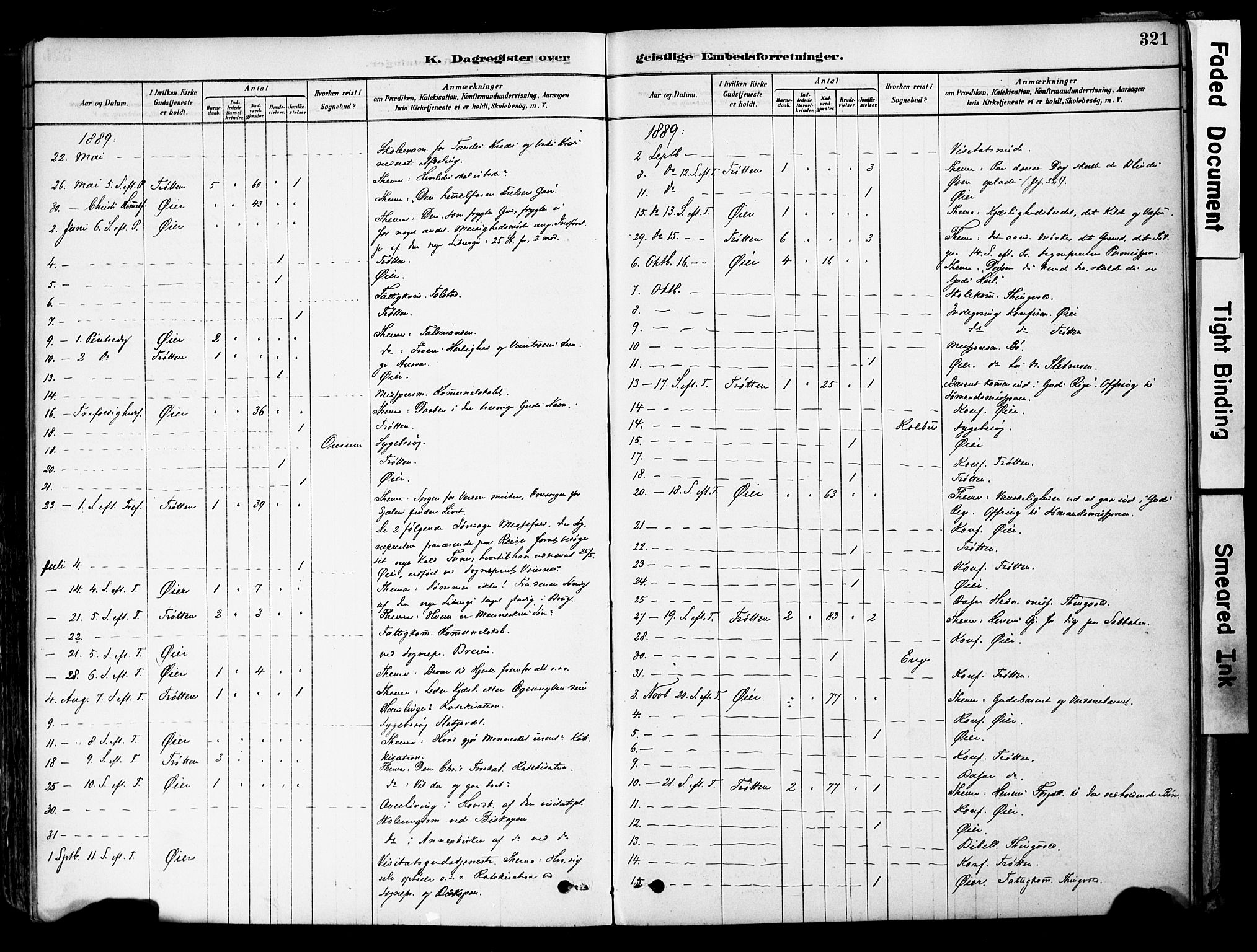 Øyer prestekontor, AV/SAH-PREST-084/H/Ha/Haa/L0008: Parish register (official) no. 8, 1878-1897, p. 321