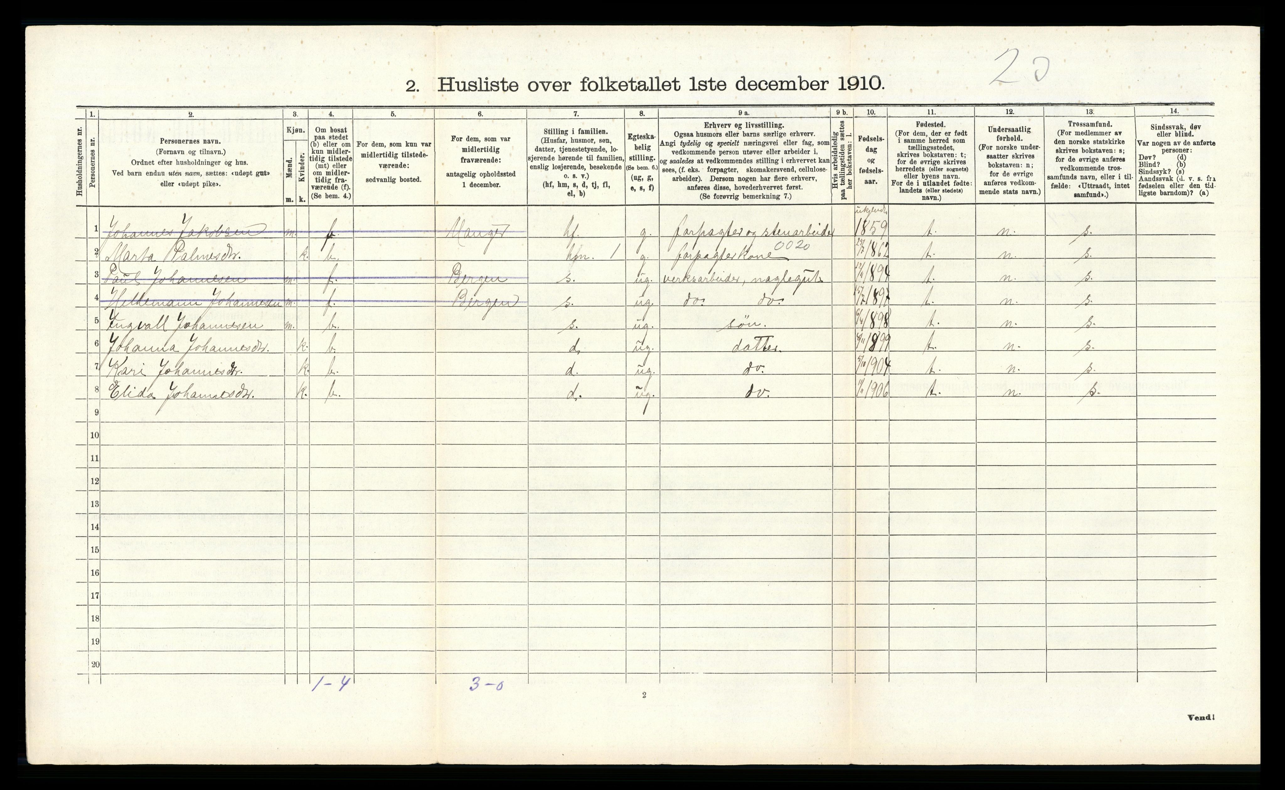 RA, 1910 census for Herdla, 1910, p. 239