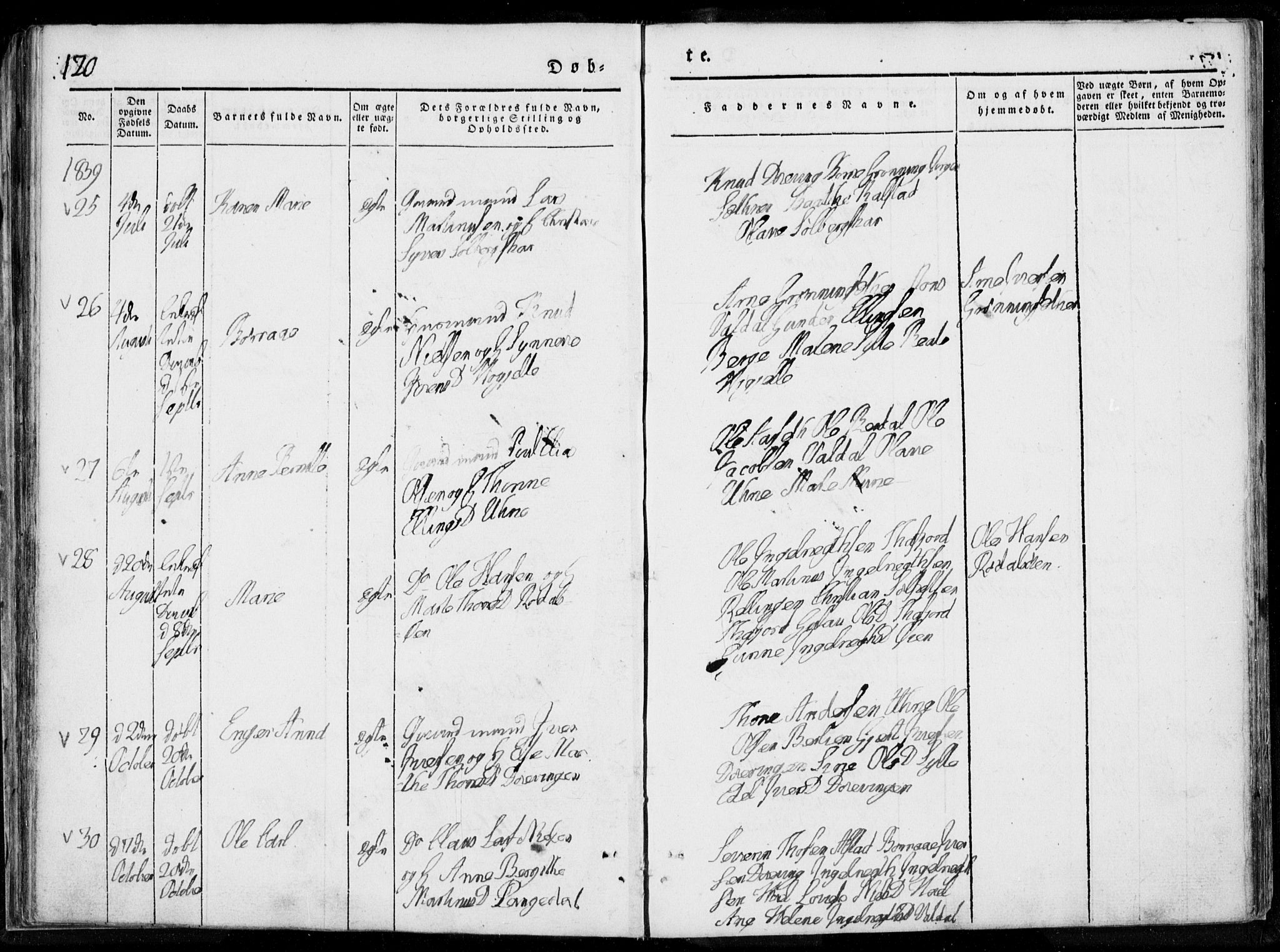 Ministerialprotokoller, klokkerbøker og fødselsregistre - Møre og Romsdal, AV/SAT-A-1454/519/L0247: Parish register (official) no. 519A06, 1827-1846, p. 120