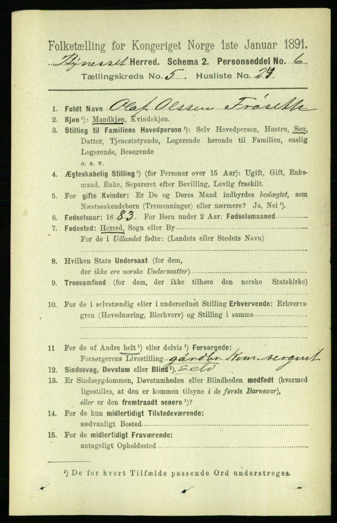 RA, 1891 census for 1655 Byneset, 1891, p. 2161