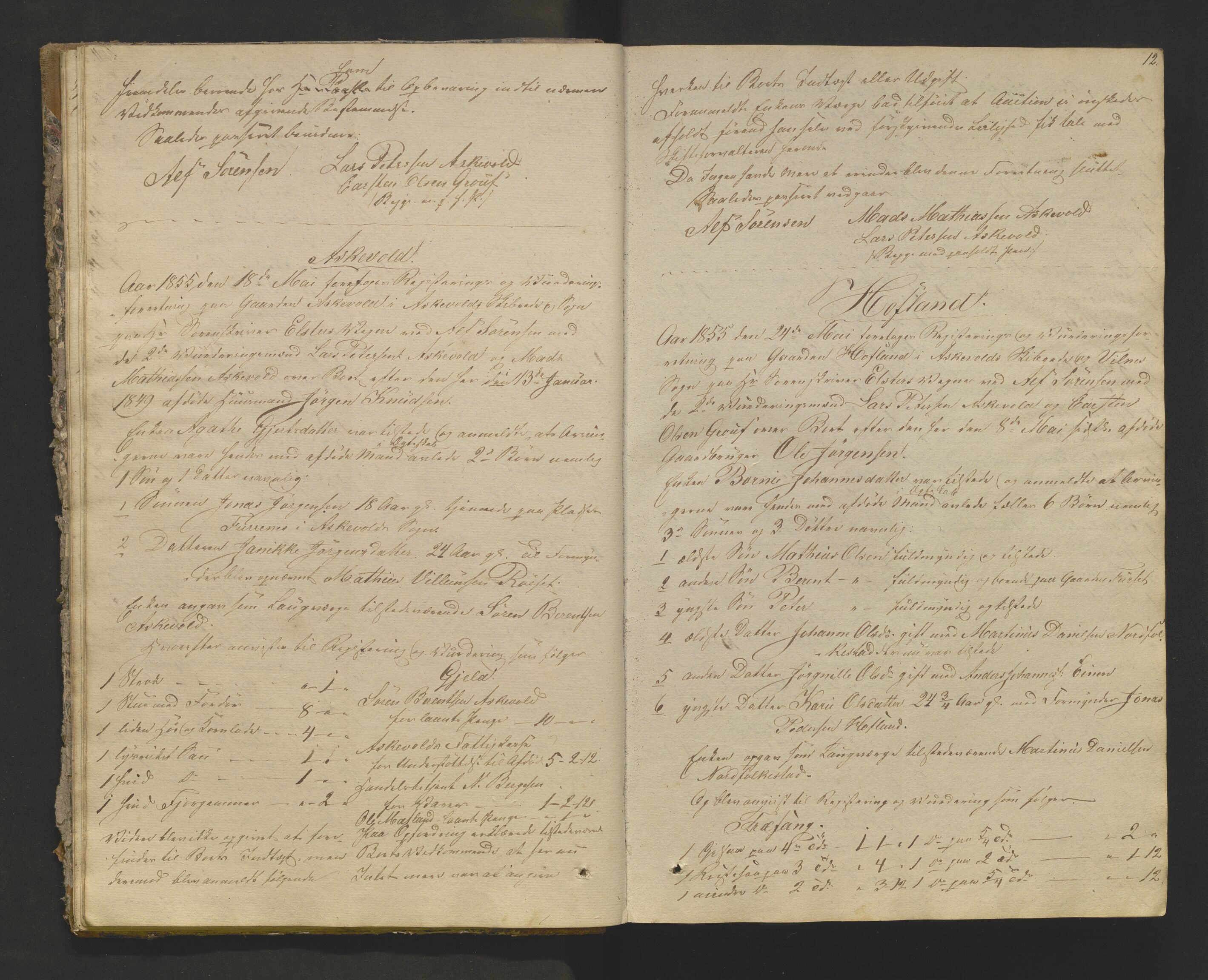 Lensmannen i Askvoll, AV/SAB-A-26301/0006/L0002: Registreringsprotokoll, 1854-1868, p. 11b-12a