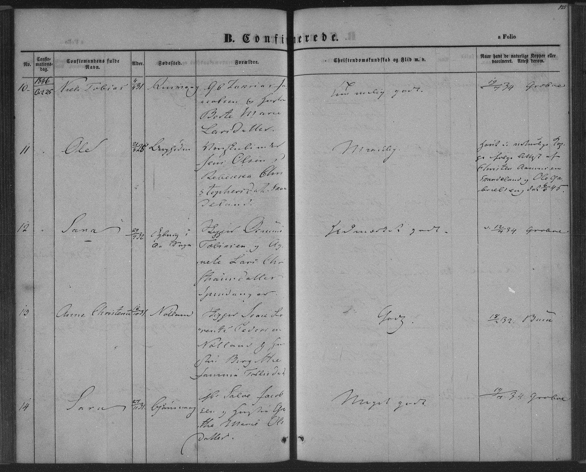 Herad sokneprestkontor, AV/SAK-1111-0018/F/Fa/Fab/L0003: Parish register (official) no. A 3, 1844-1853, p. 125