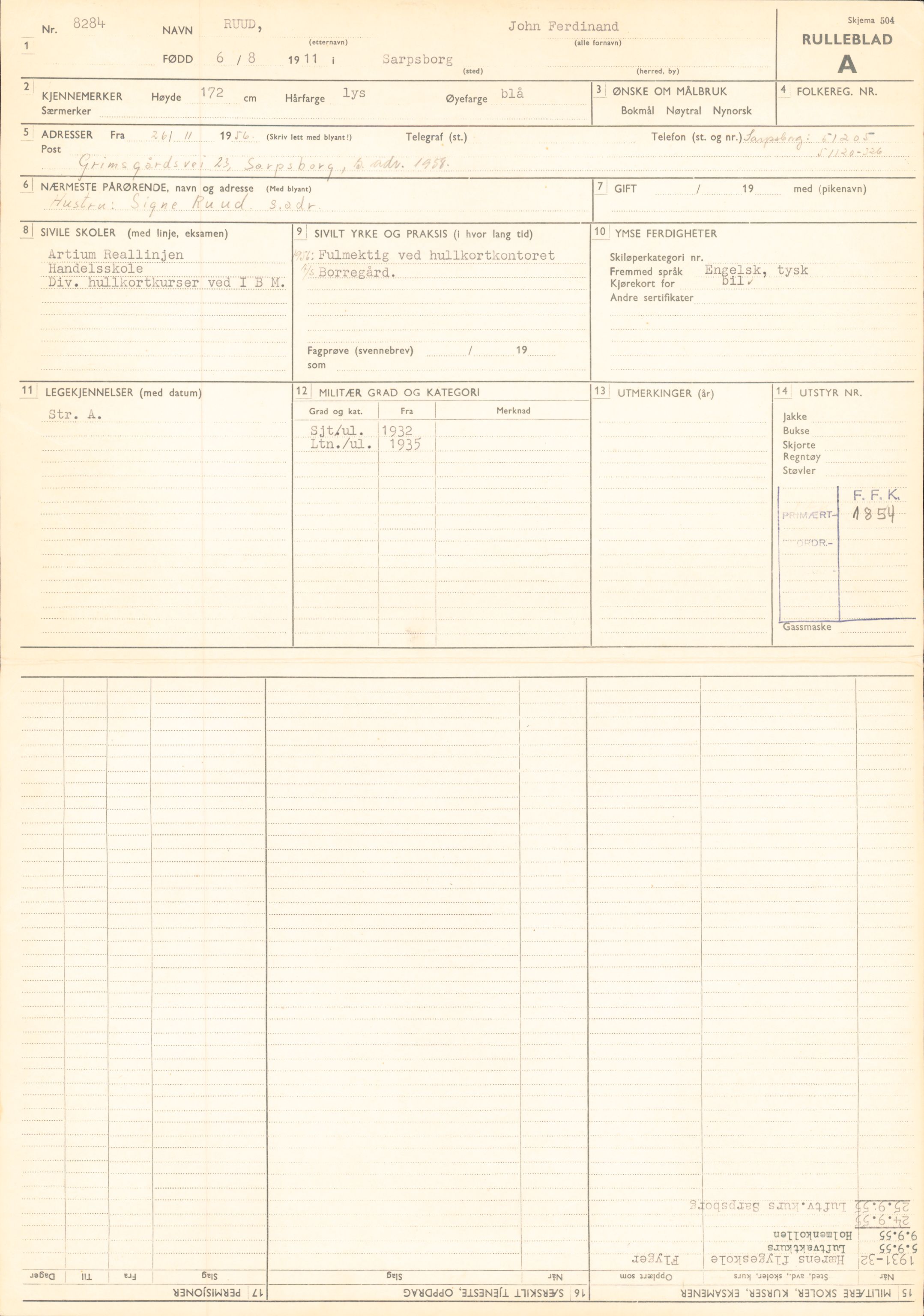 Forsvaret, Forsvarets overkommando/Luftforsvarsstaben, AV/RA-RAFA-4079/P/Pa/L0028: Personellpapirer, 1911, p. 51