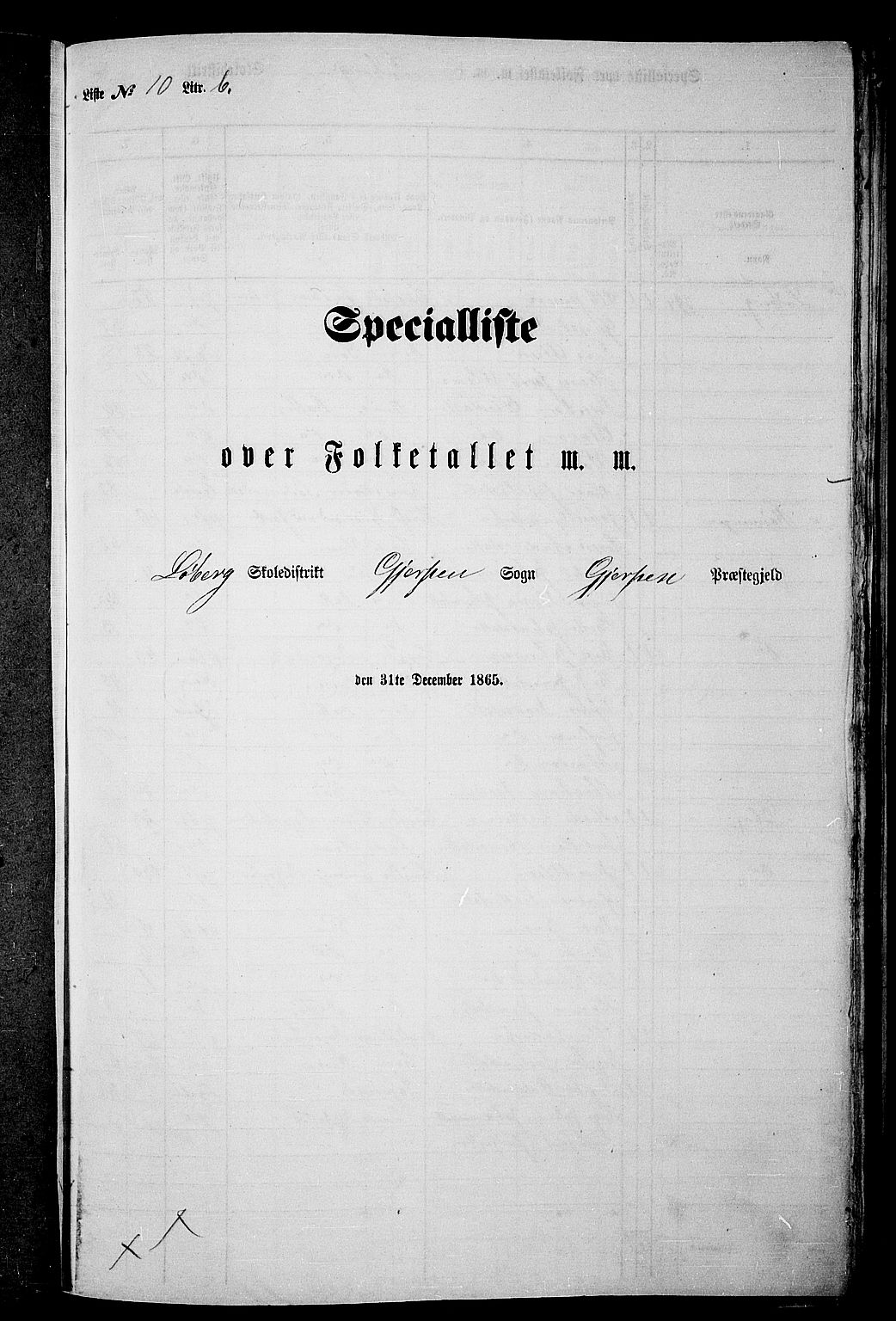 RA, 1865 census for Gjerpen, 1865, p. 187