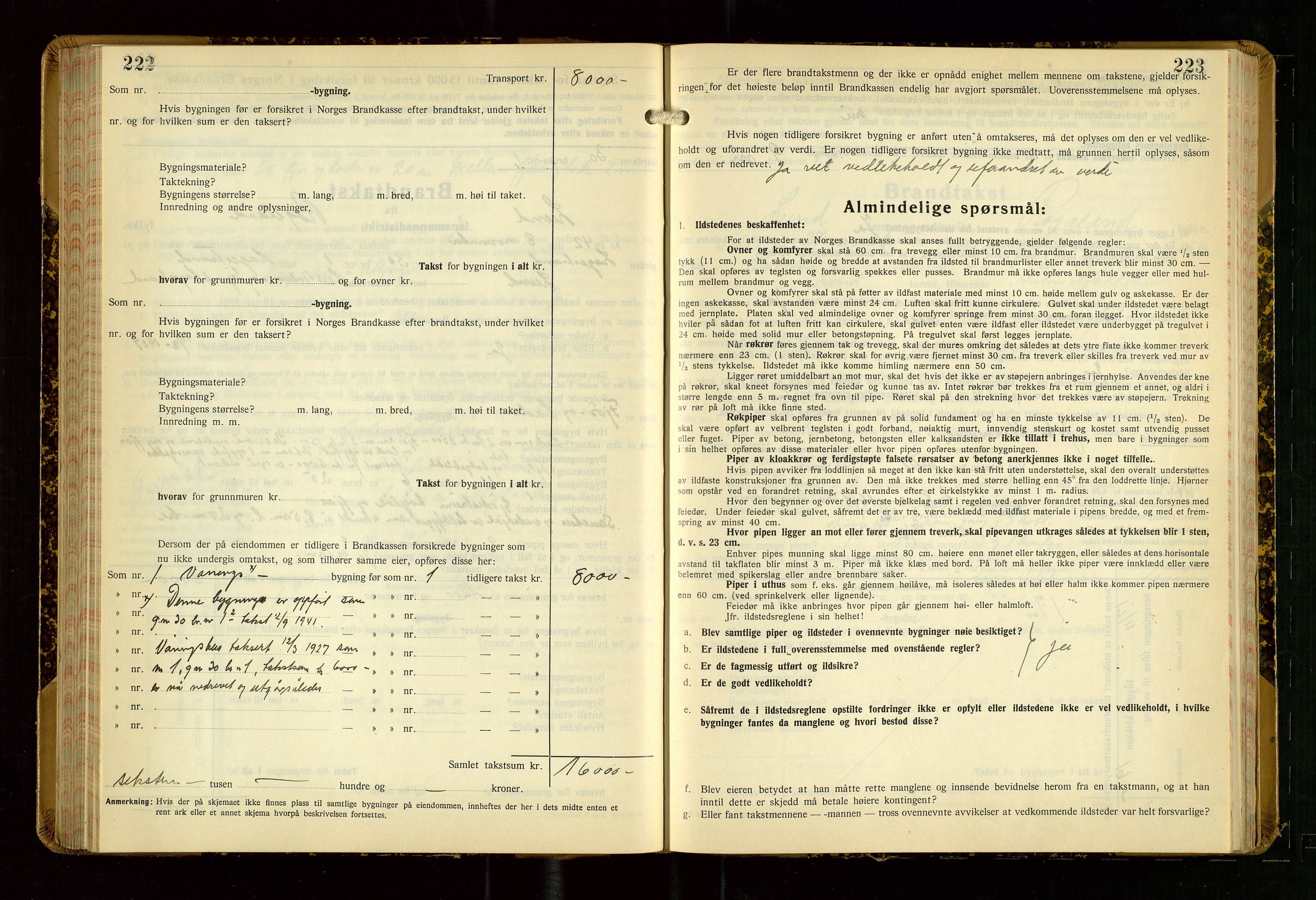 Lund lensmannskontor, AV/SAST-A-100303/Gob/L0006: "Brandtakstprotokoll", 1938-1951, p. 222-223