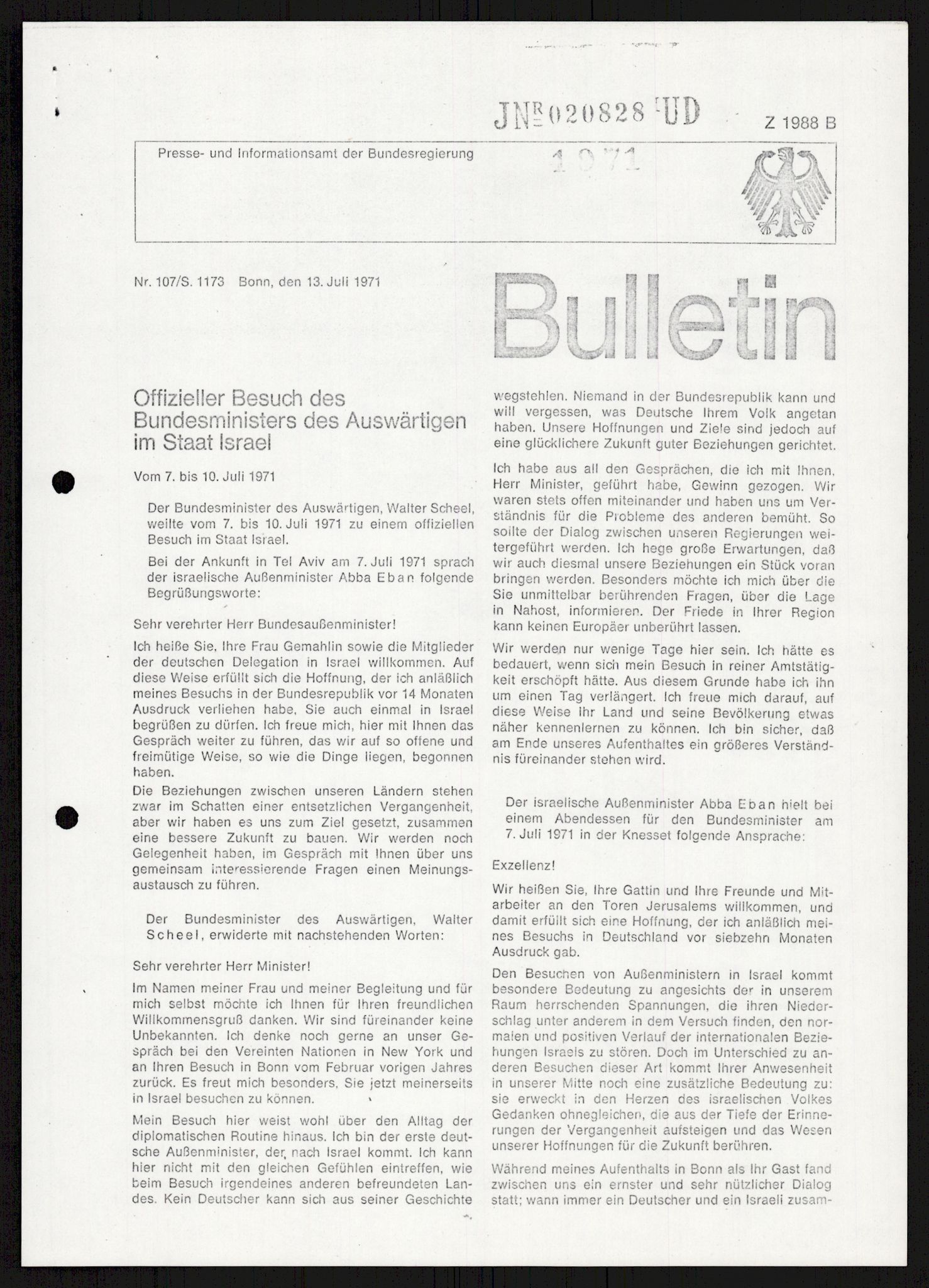 Utenriksdepartementet, hovedarkiv, AV/RA-S-6794/D/Db/Dba/L0776/0003: Verdenspolitikk. Fremmede staters politikk (G.L.) / Israel: Politikk (2 mapper), 1970-1972, p. 90
