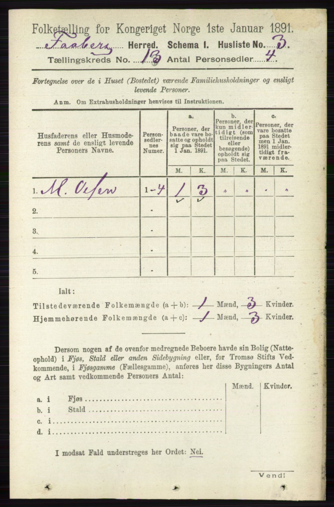 RA, 1891 census for 0524 Fåberg, 1891, p. 5177