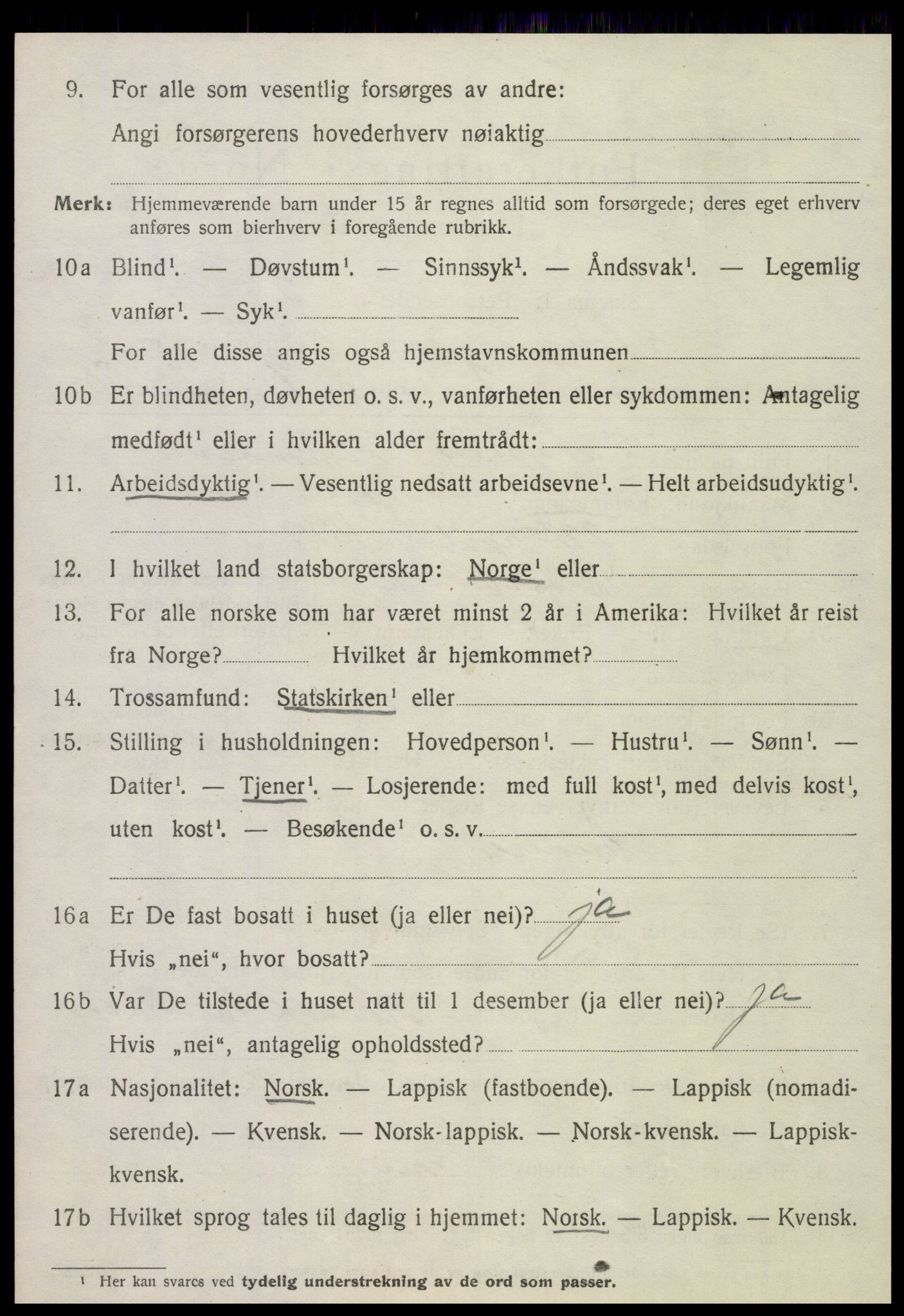 SAT, 1920 census for Klinga, 1920, p. 2078