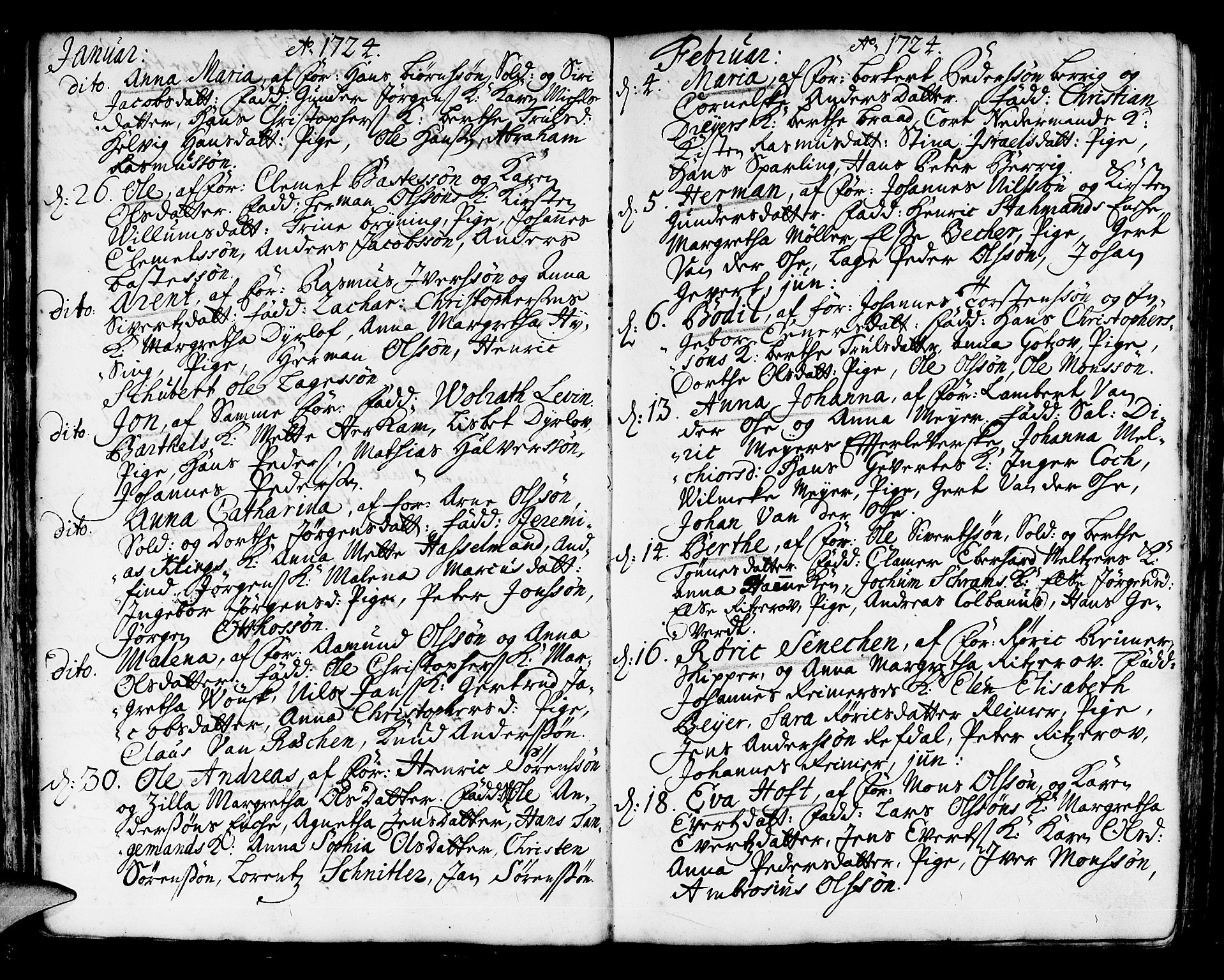 Korskirken sokneprestembete, SAB/A-76101/H/Haa/L0004: Parish register (official) no. A 4, 1720-1750, p. 42