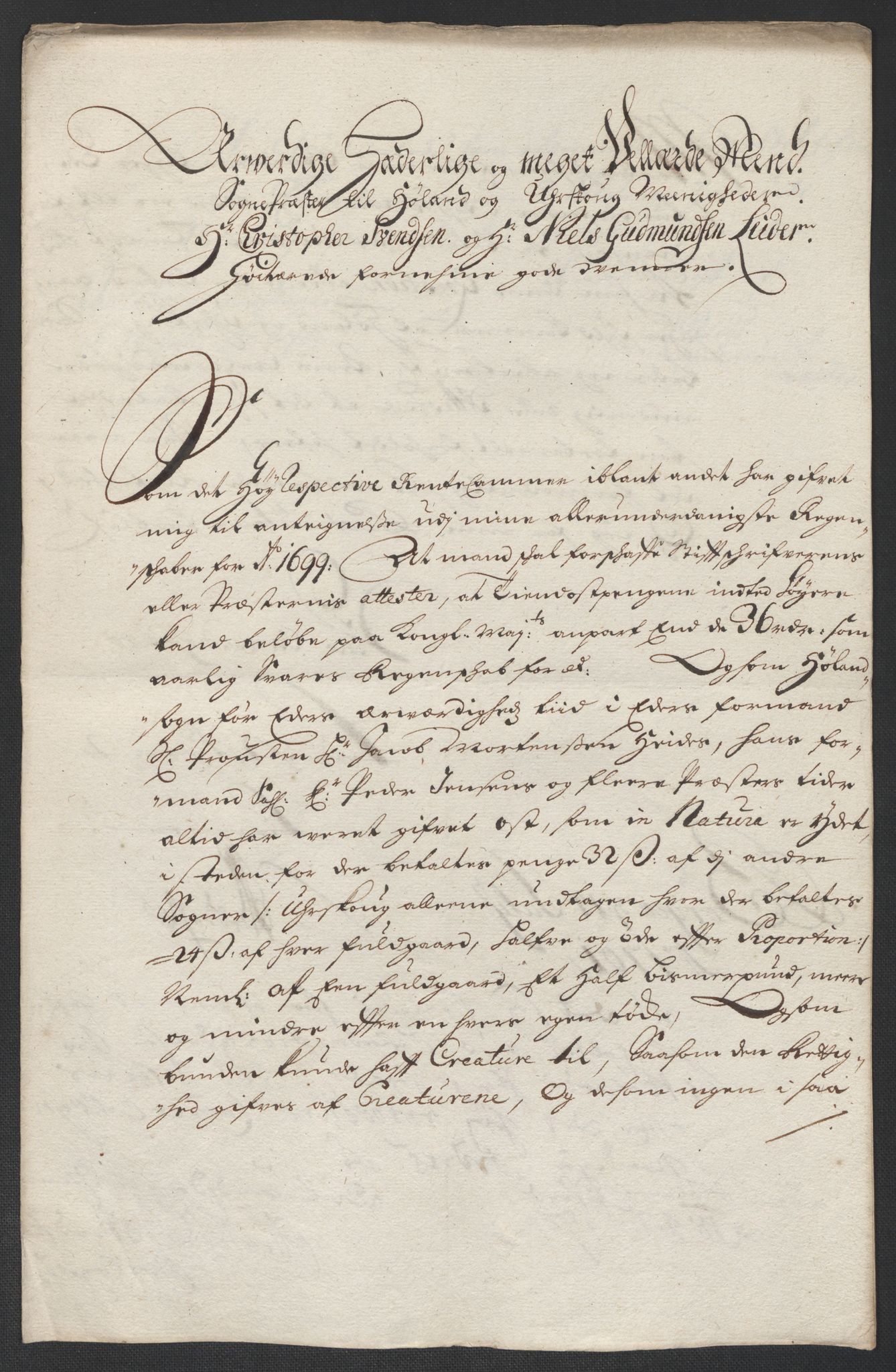 Rentekammeret inntil 1814, Reviderte regnskaper, Fogderegnskap, AV/RA-EA-4092/R11/L0582: Fogderegnskap Nedre Romerike, 1699, p. 288