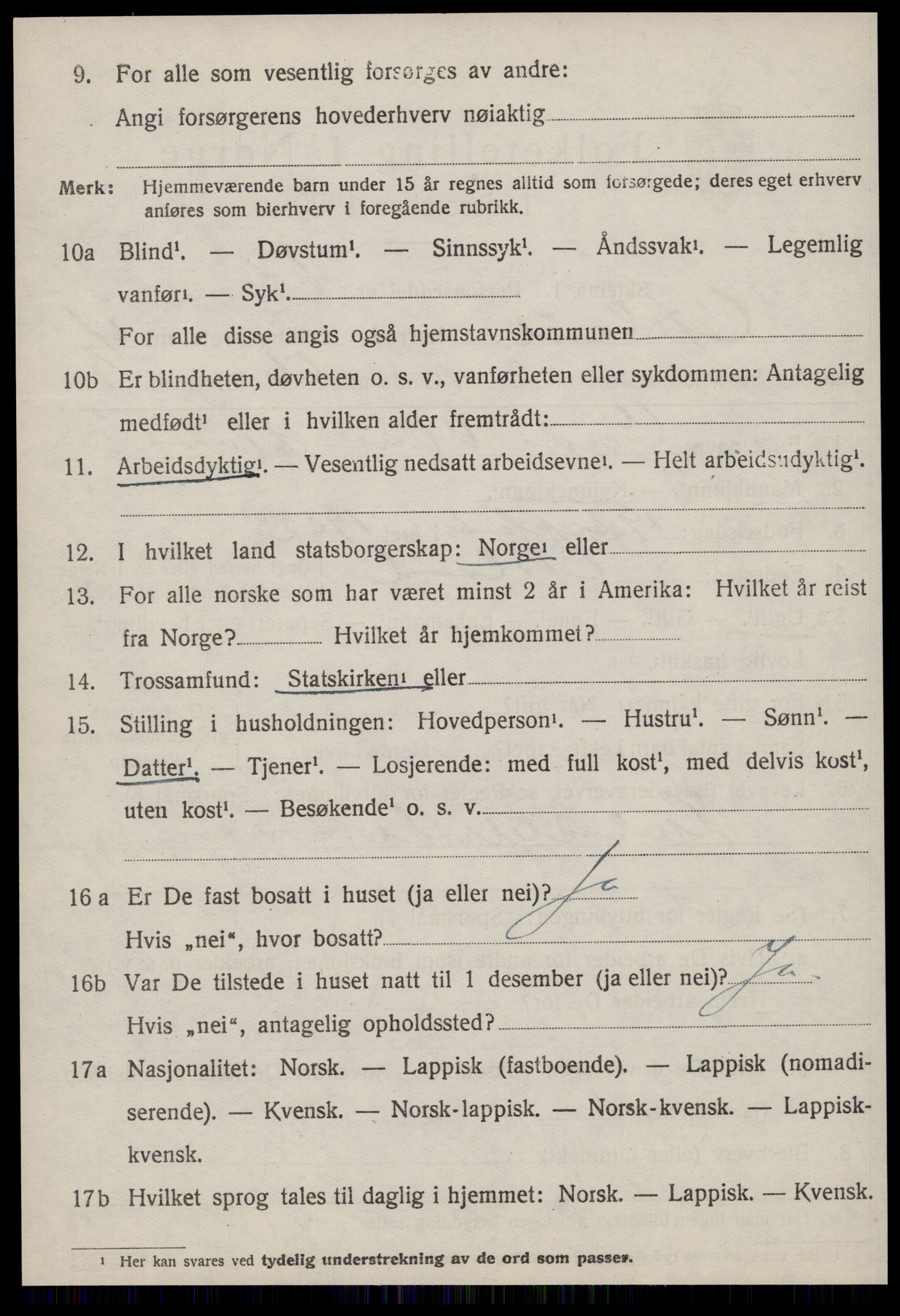 SAT, 1920 census for Ørland, 1920, p. 3404