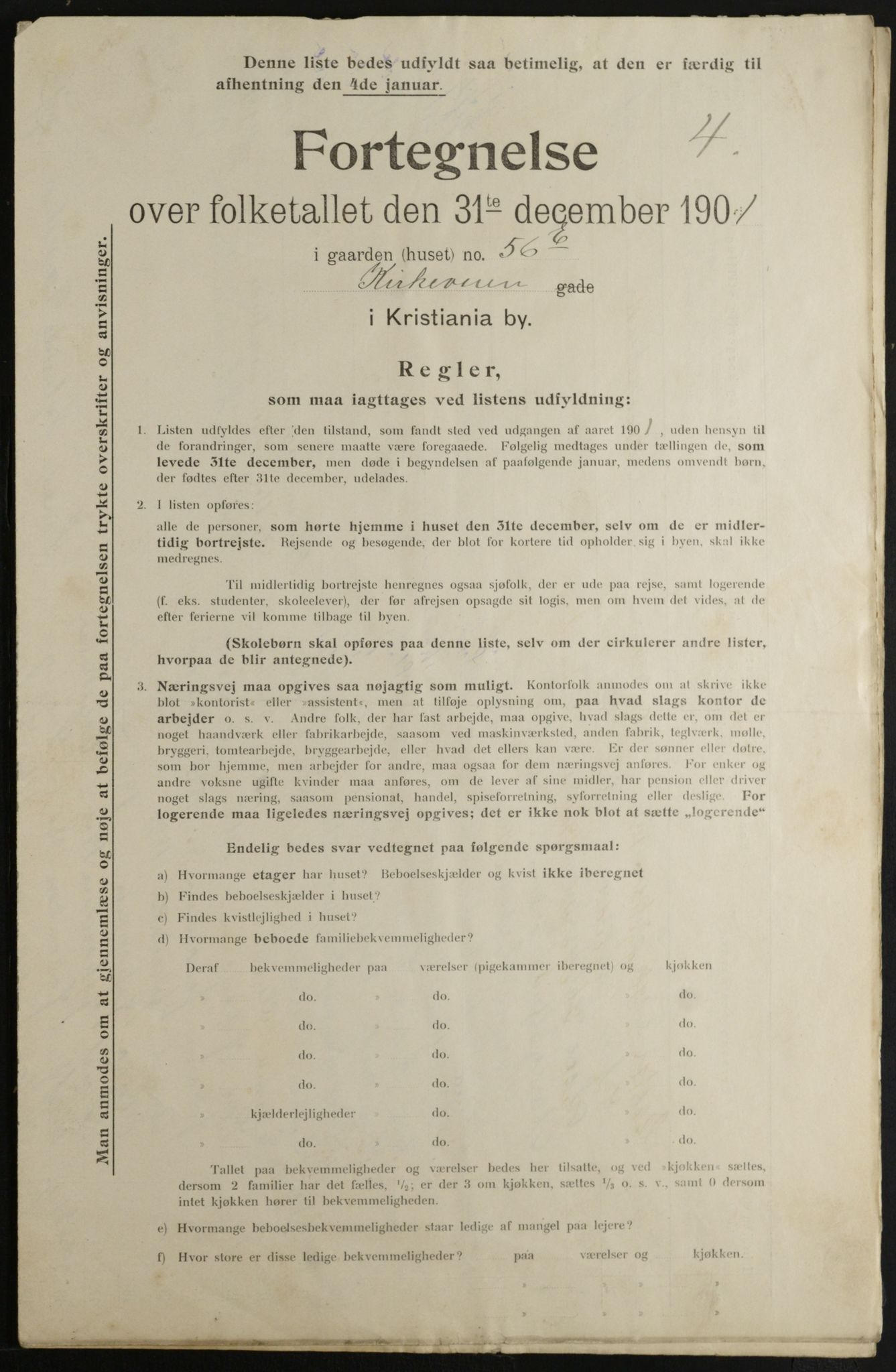 OBA, Municipal Census 1901 for Kristiania, 1901, p. 394