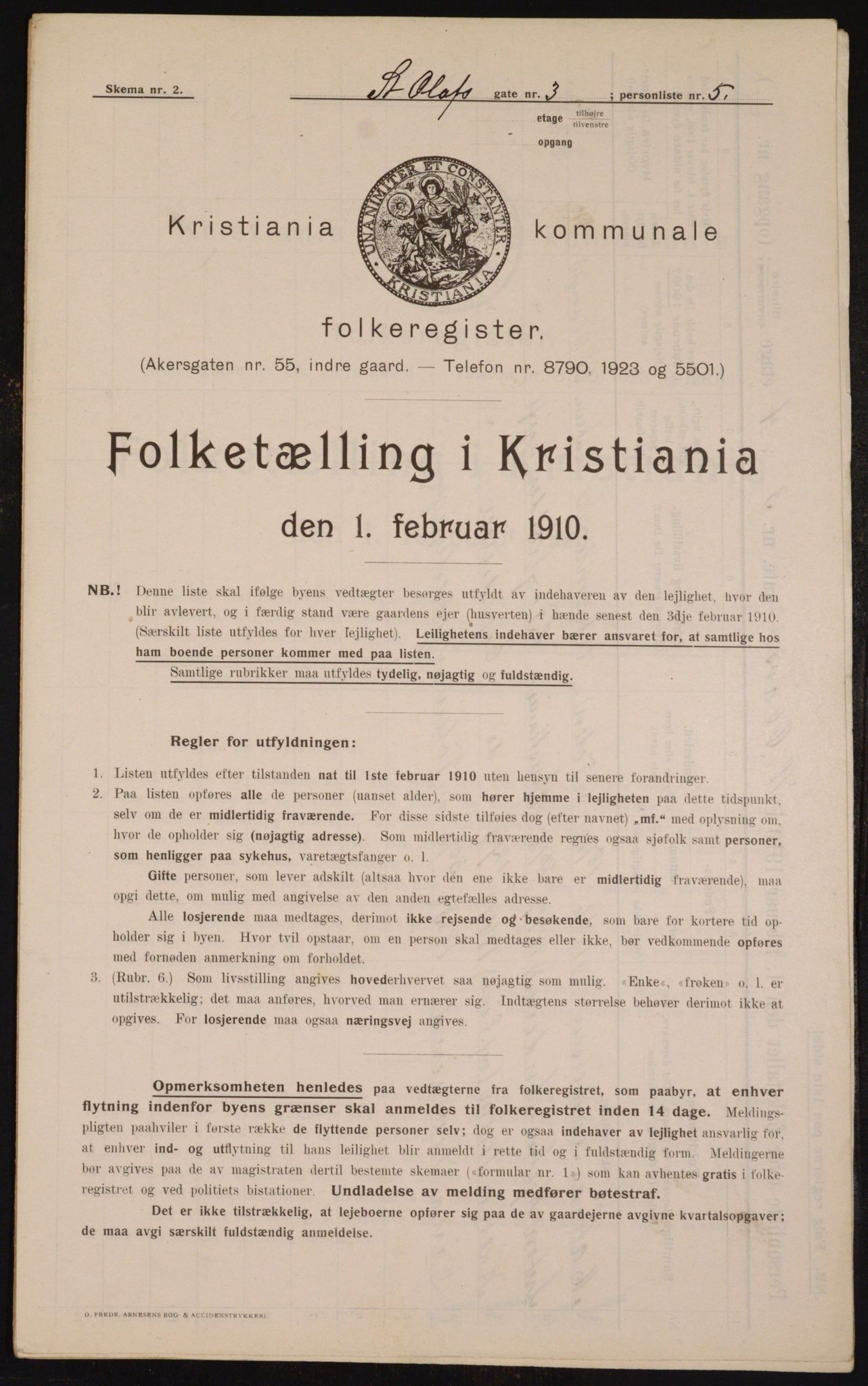 OBA, Municipal Census 1910 for Kristiania, 1910, p. 84097