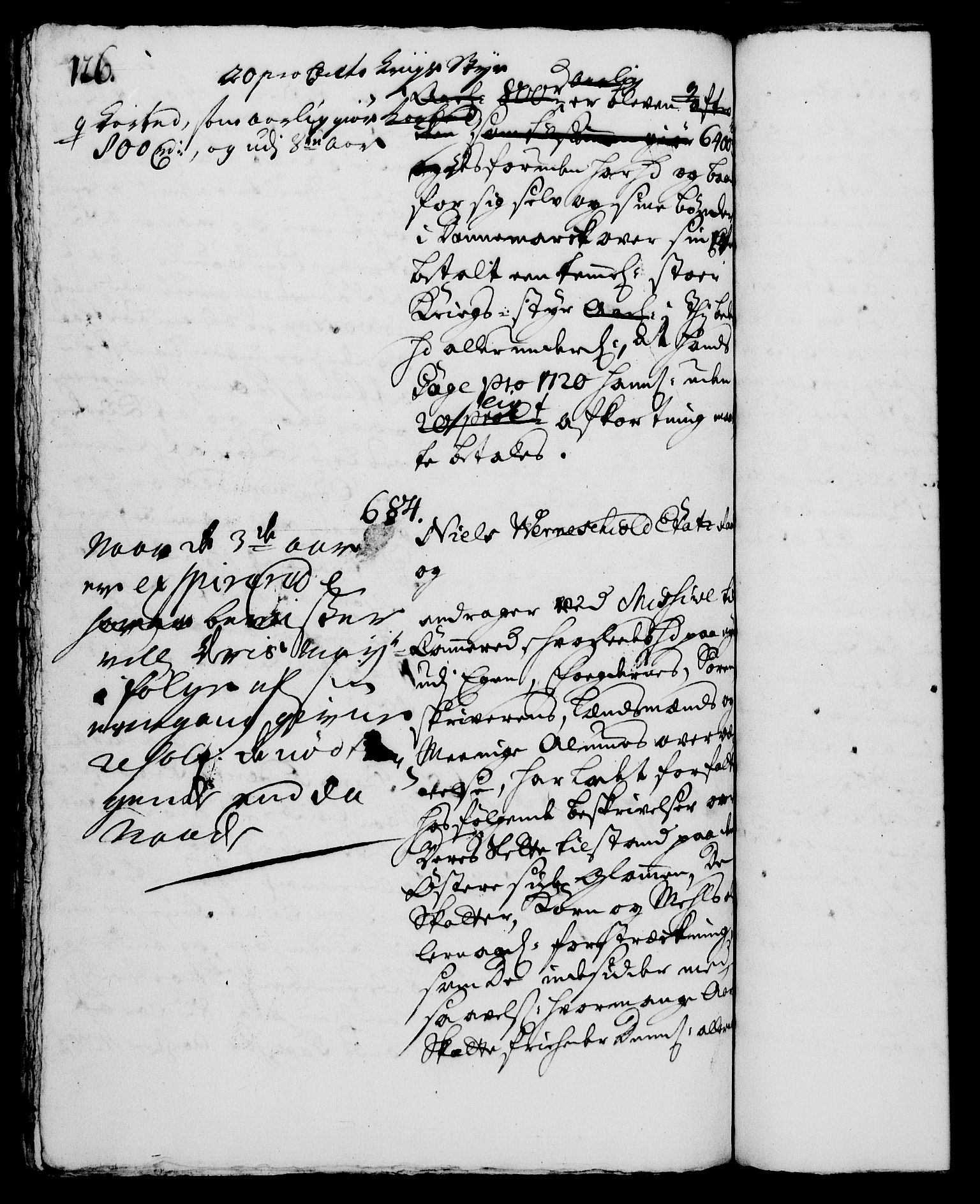 Rentekammeret, Kammerkanselliet, RA/EA-3111/G/Gh/Gha/L0003: Norsk ekstraktmemorialprotokoll, sak. 600-765 (merket RK 53.48), 1720-1721, p. 126