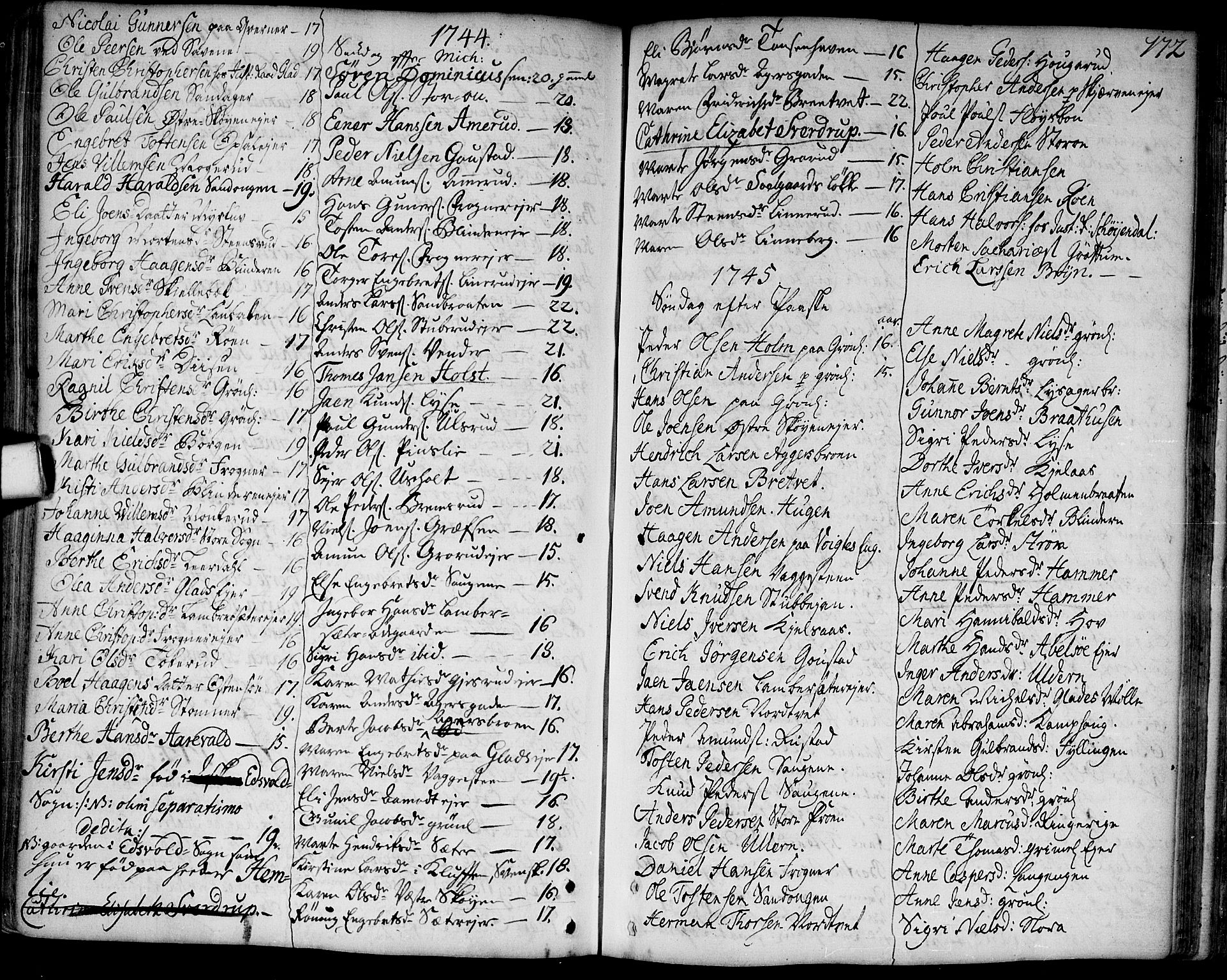 Aker prestekontor kirkebøker, SAO/A-10861/F/L0007: Parish register (official) no. 7, 1734-1748, p. 172