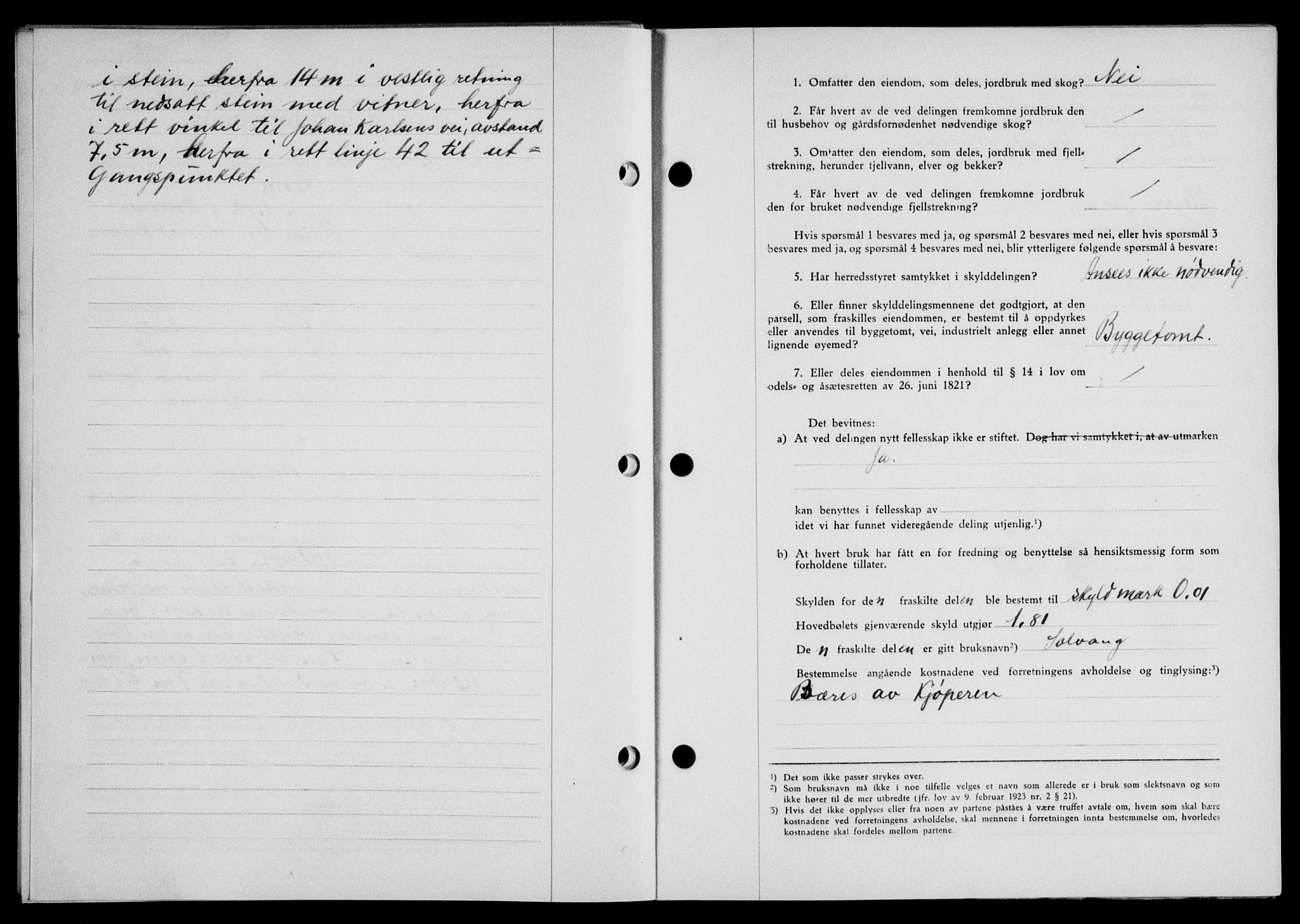 Lofoten sorenskriveri, SAT/A-0017/1/2/2C/L0014a: Mortgage book no. 14a, 1946-1946, Diary no: : 534/1946