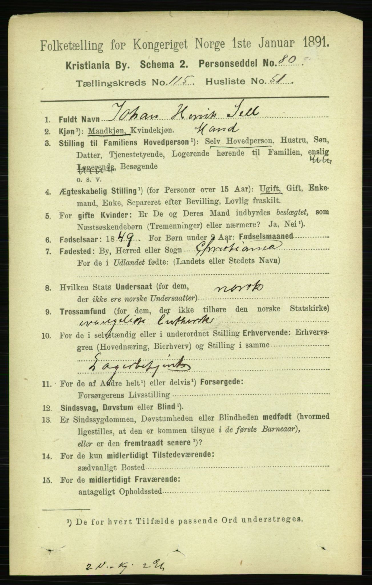 RA, 1891 census for 0301 Kristiania, 1891, p. 62559