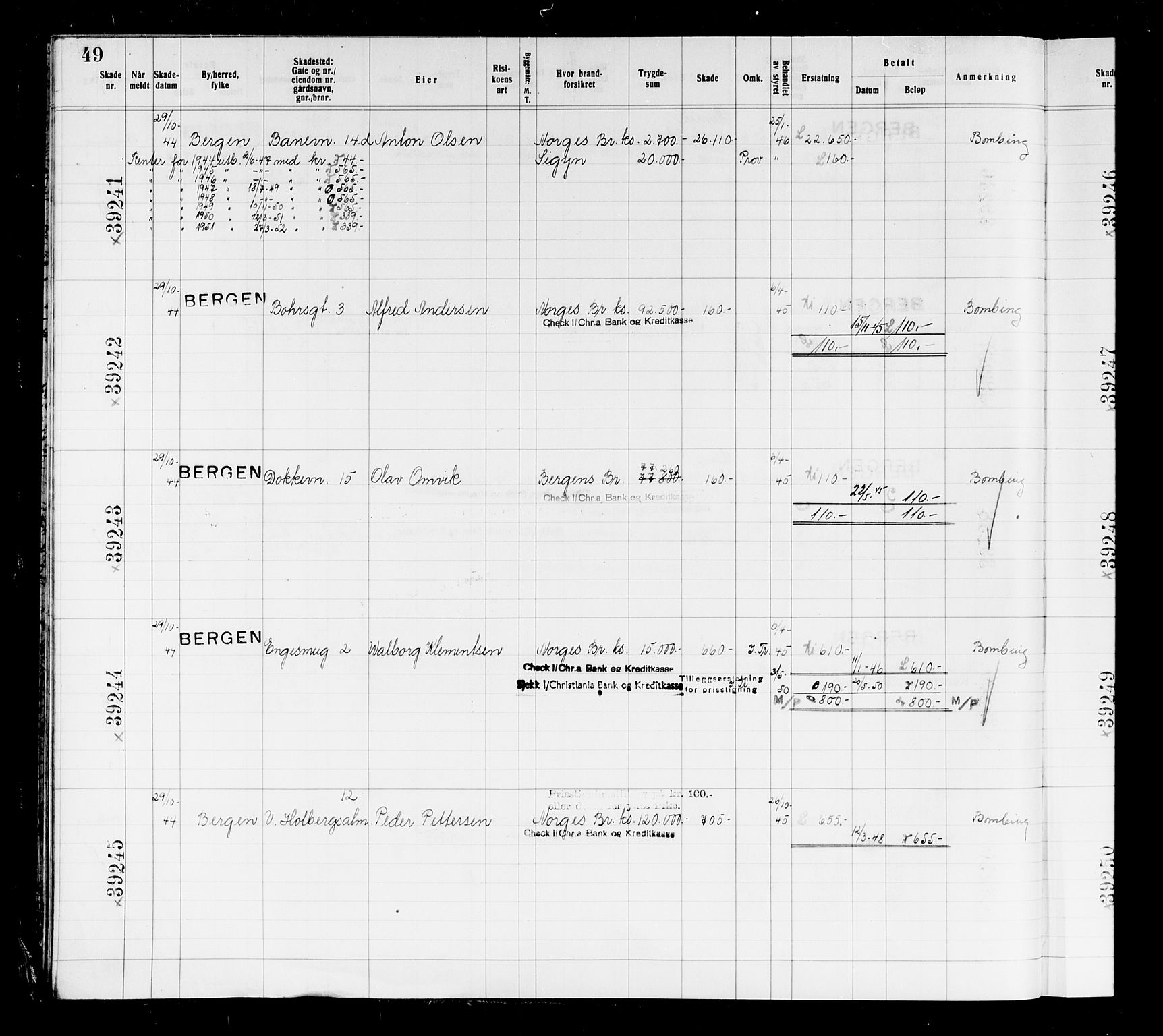 Krigsskadetrygdene for bygninger og løsøre, AV/RA-S-1548/V/L0037: Bygning, branntrygdet., 1940-1945, p. 49