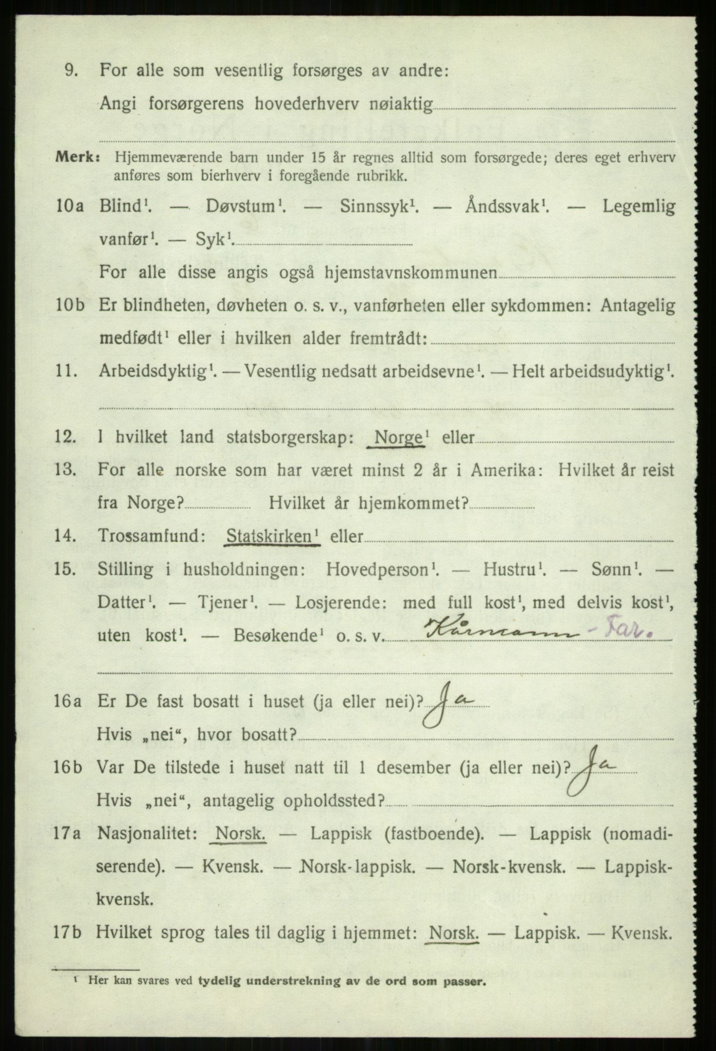 SATØ, 1920 census for Bardu, 1920, p. 1631