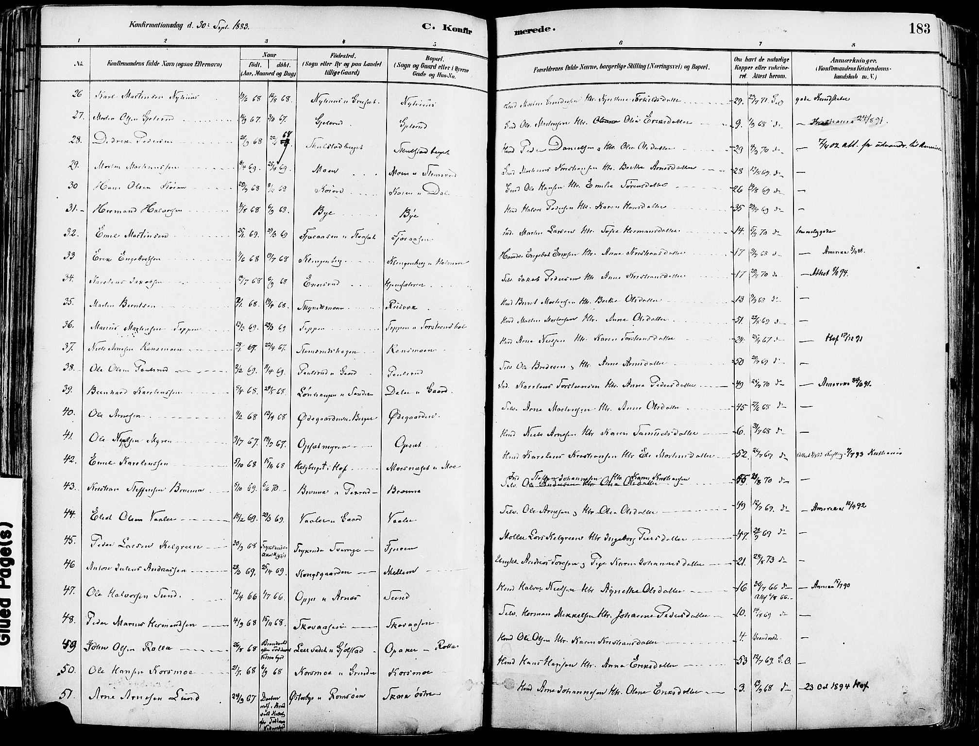 Grue prestekontor, SAH/PREST-036/H/Ha/Haa/L0012: Parish register (official) no. 12, 1881-1897, p. 183