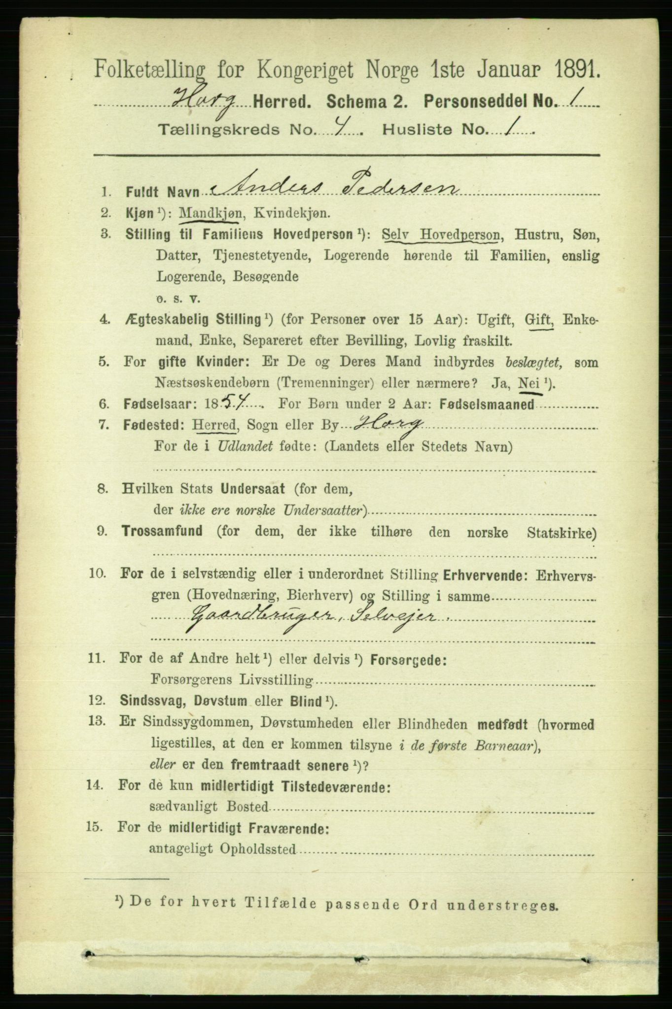 RA, 1891 census for 1650 Horg, 1891, p. 1553