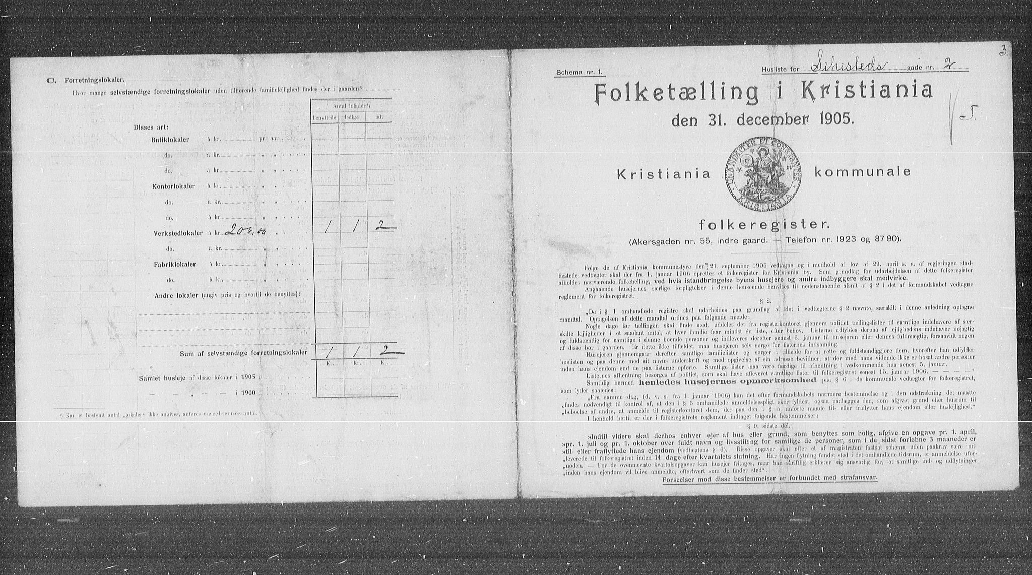 OBA, Municipal Census 1905 for Kristiania, 1905, p. 48701