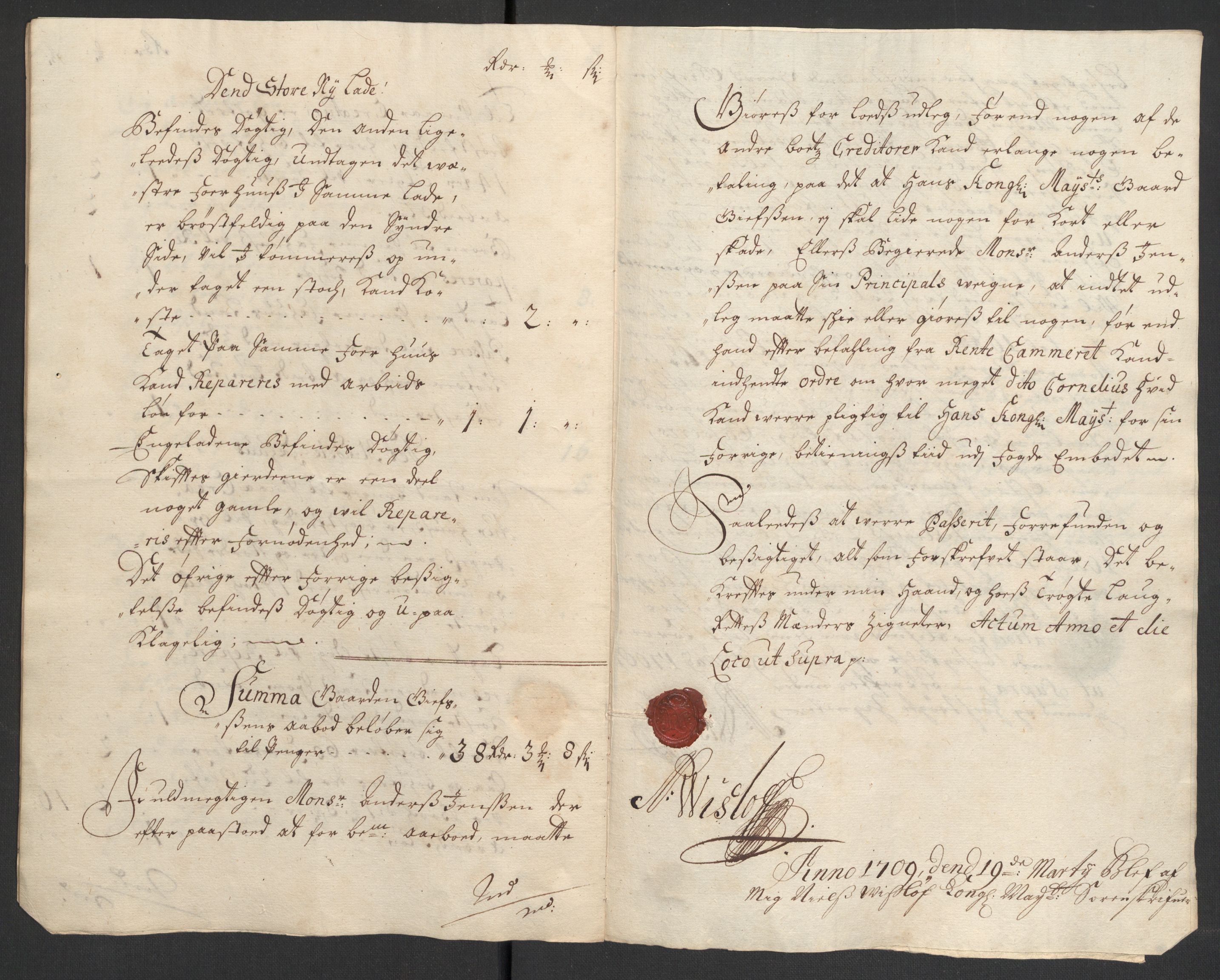 Rentekammeret inntil 1814, Reviderte regnskaper, Fogderegnskap, AV/RA-EA-4092/R18/L1306: Fogderegnskap Hadeland, Toten og Valdres, 1709, p. 303