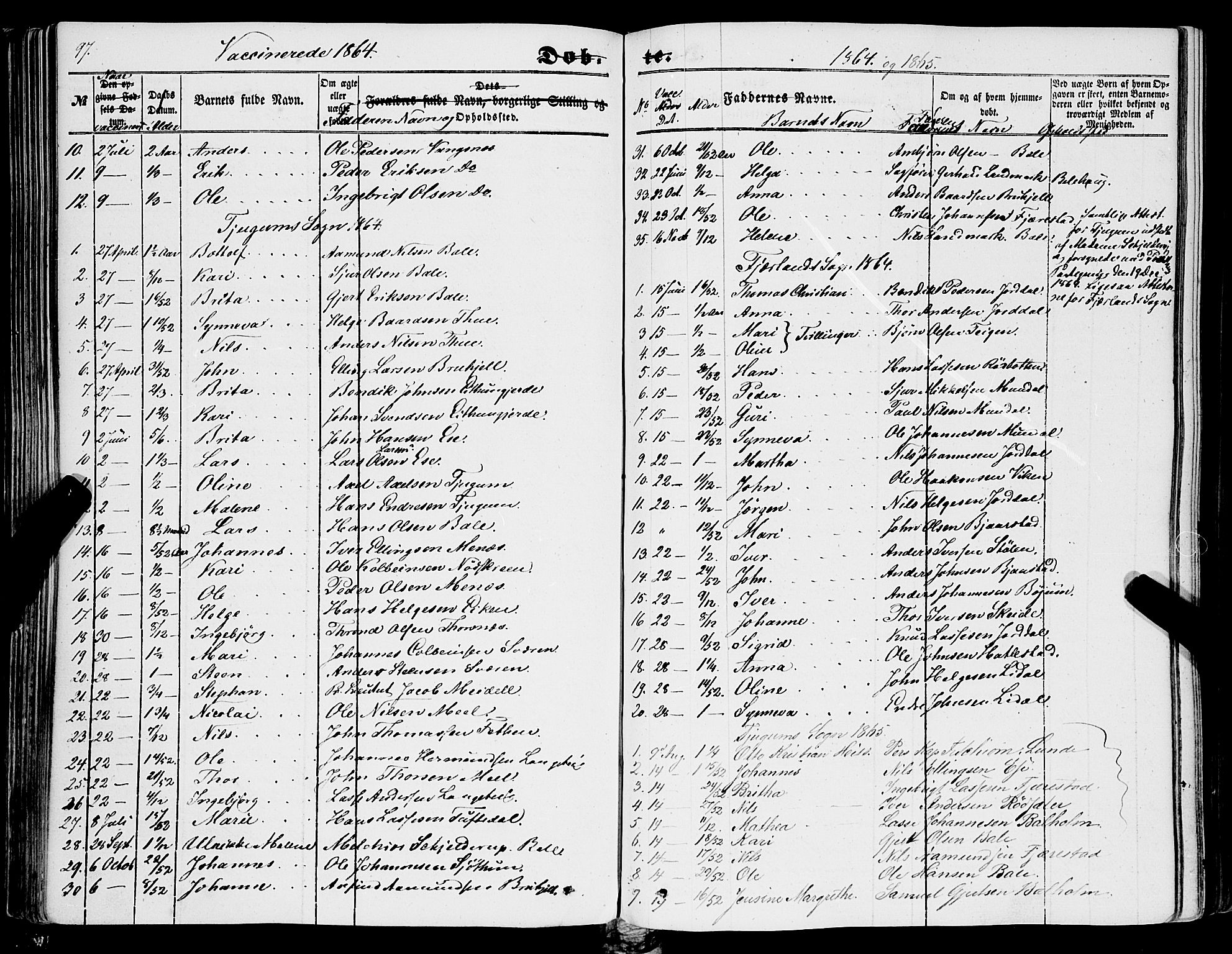 Balestrand sokneprestembete, SAB/A-79601/H/Haa/Haaa/L0002: Parish register (official) no. A 2, 1847-1866, p. 97