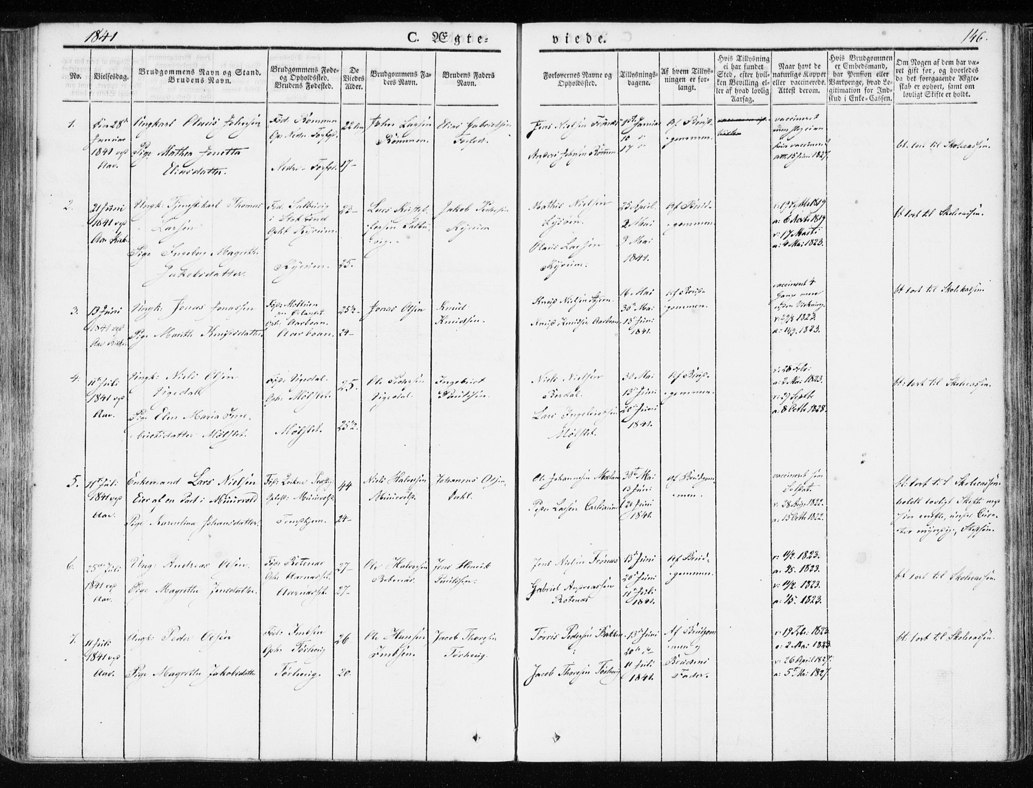 Ministerialprotokoller, klokkerbøker og fødselsregistre - Sør-Trøndelag, AV/SAT-A-1456/655/L0676: Parish register (official) no. 655A05, 1830-1847, p. 146