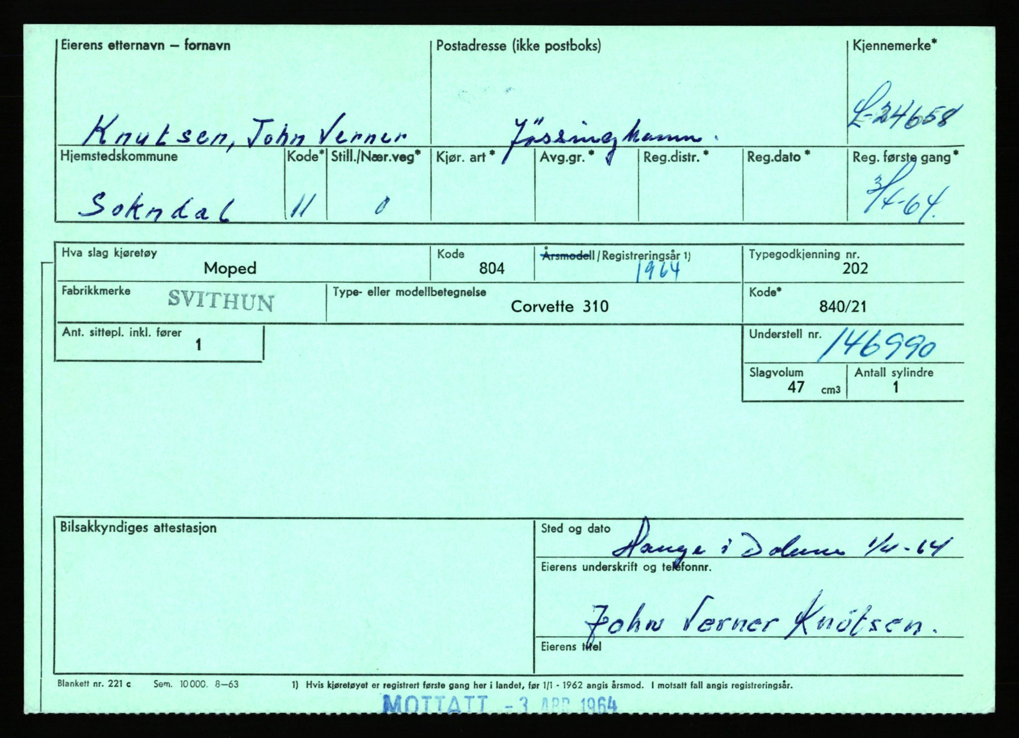 Stavanger trafikkstasjon, AV/SAST-A-101942/0/F/L0042: L-24600 - L-25233, 1930-1971, p. 241