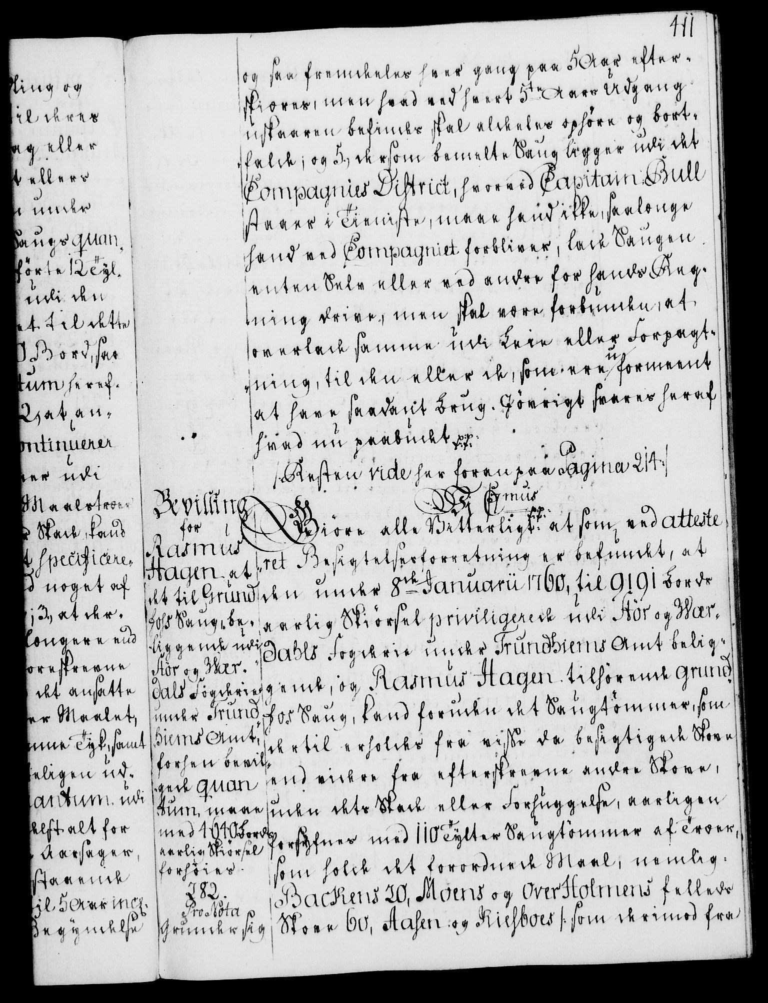Rentekammeret, Kammerkanselliet, RA/EA-3111/G/Gg/Gga/L0008: Norsk ekspedisjonsprotokoll med register (merket RK 53.8), 1768-1771, p. 411