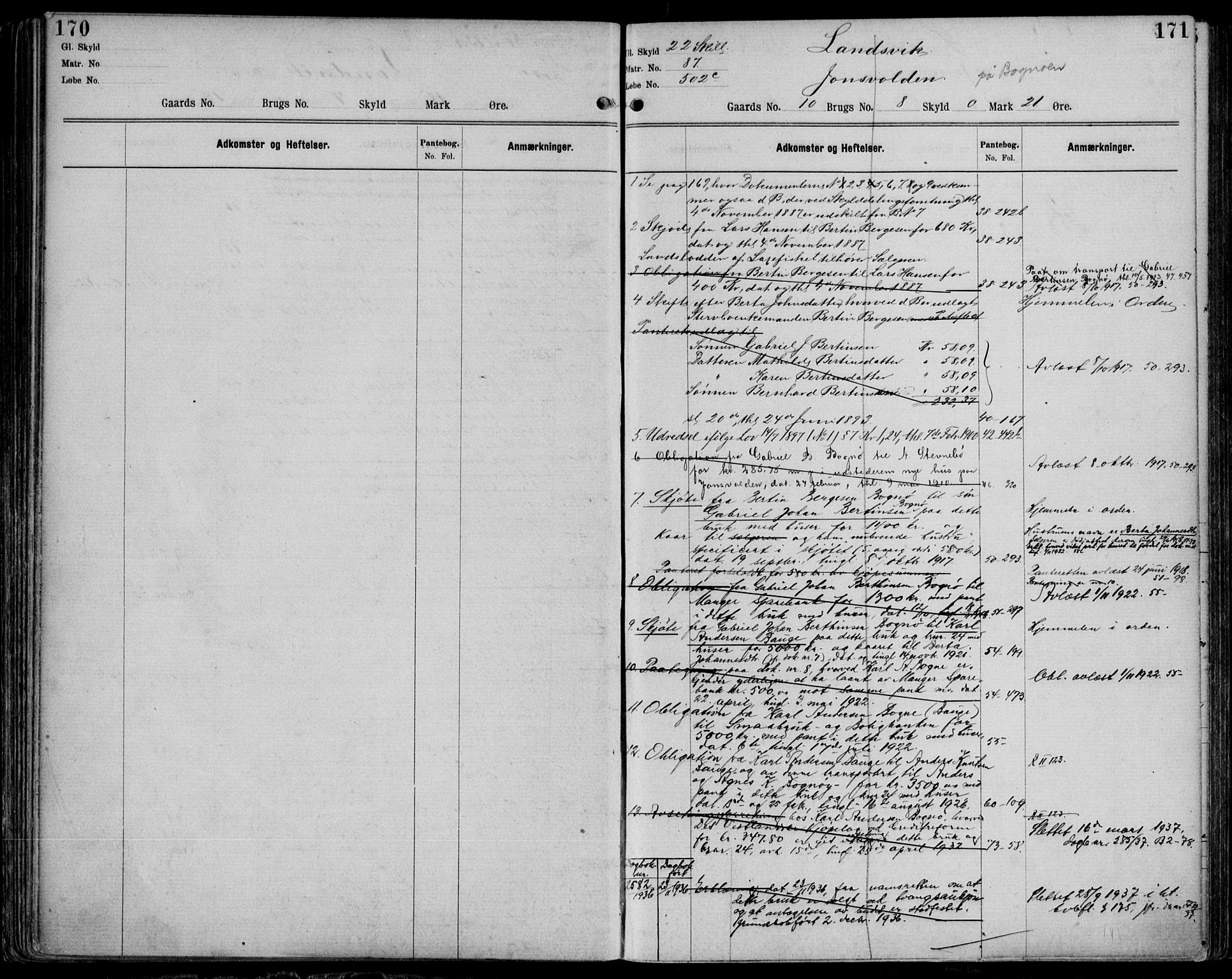 Nordhordland sorenskrivar, AV/SAB-A-2901/1/G/Ga/Gaaa/L0044: Mortgage register no. II.A.a.44, 1893-1952, p. 170-171