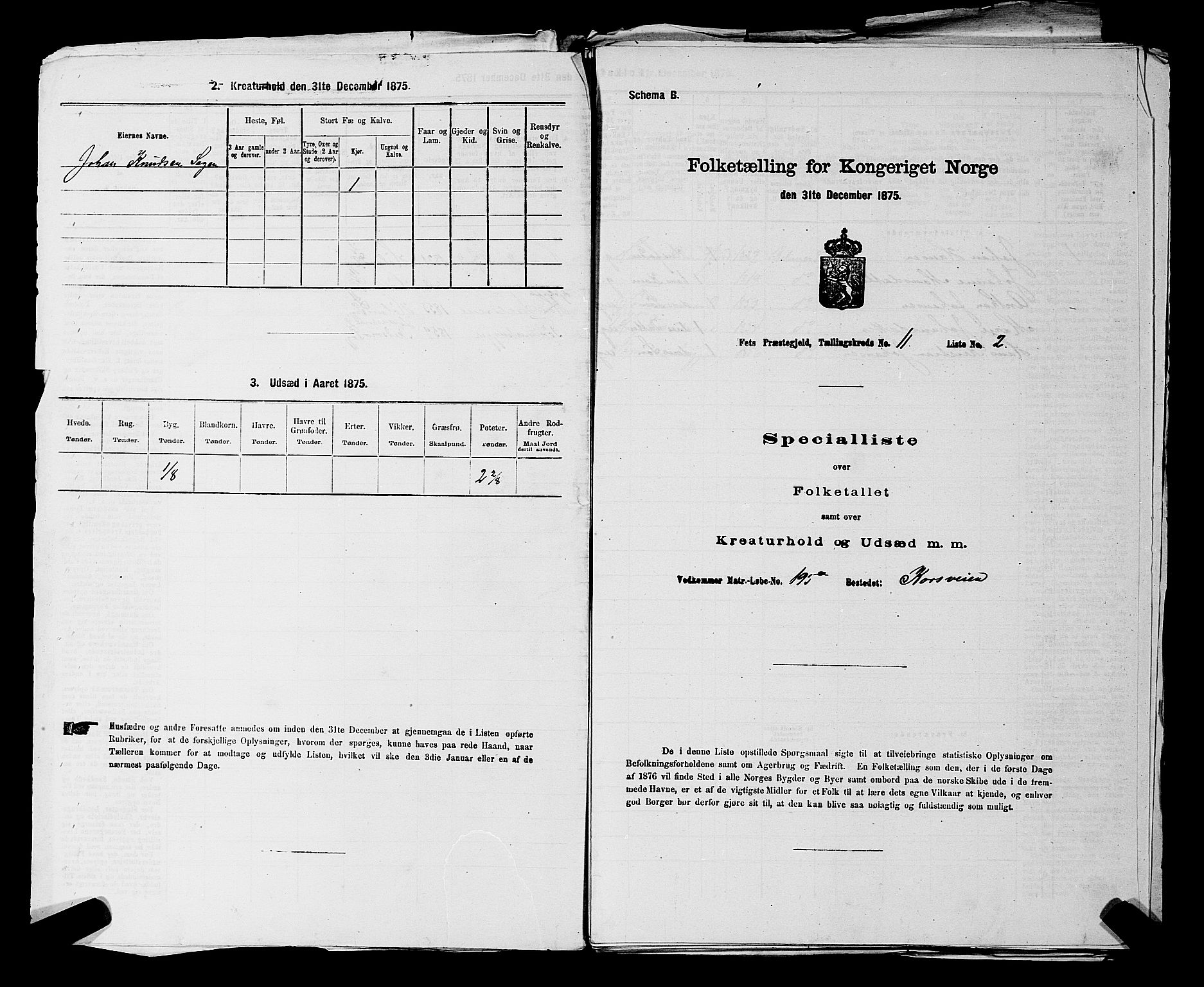 RA, 1875 census for 0227P Fet, 1875, p. 1446