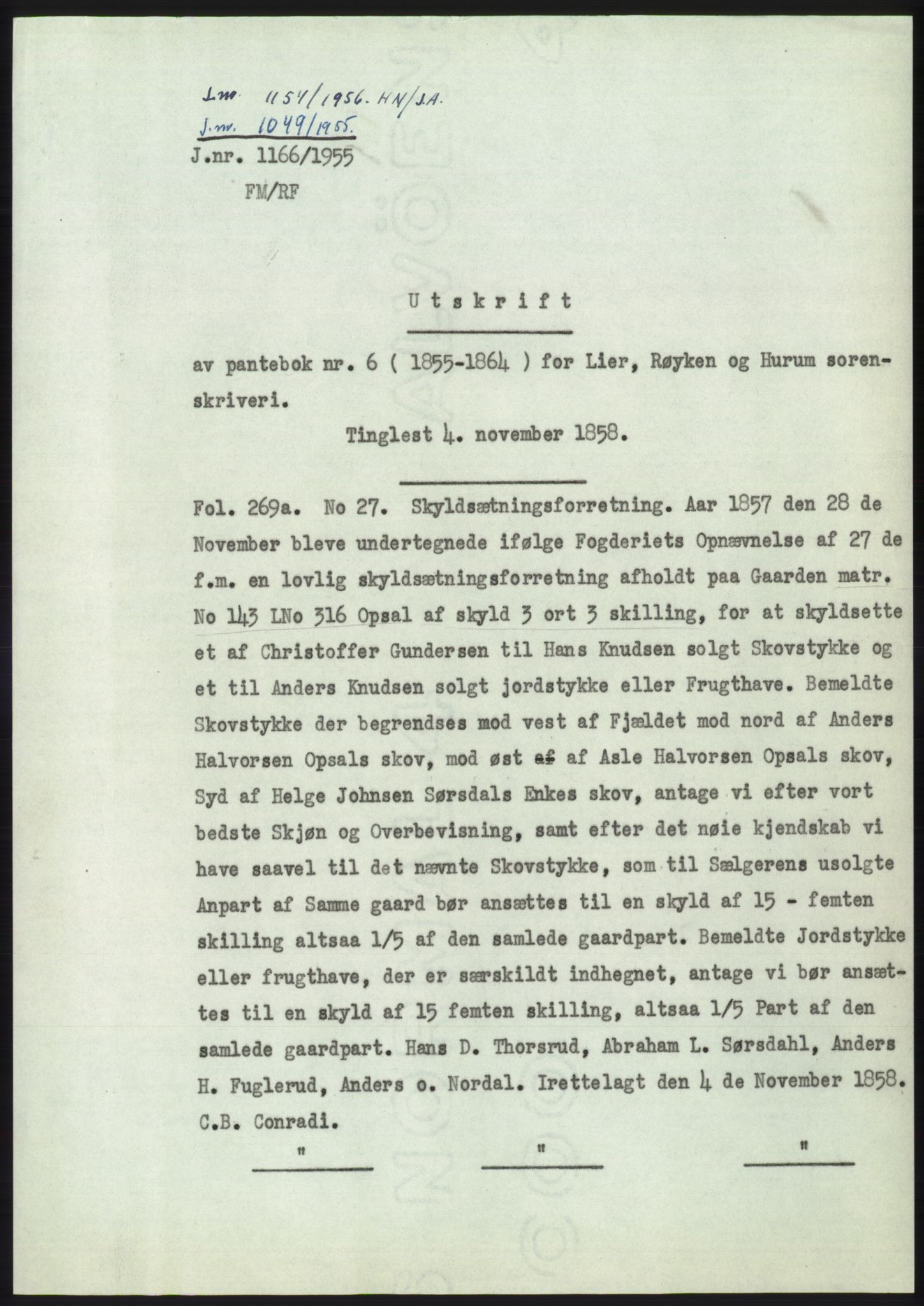 Statsarkivet i Kongsberg, SAKO/A-0001, 1955, p. 297