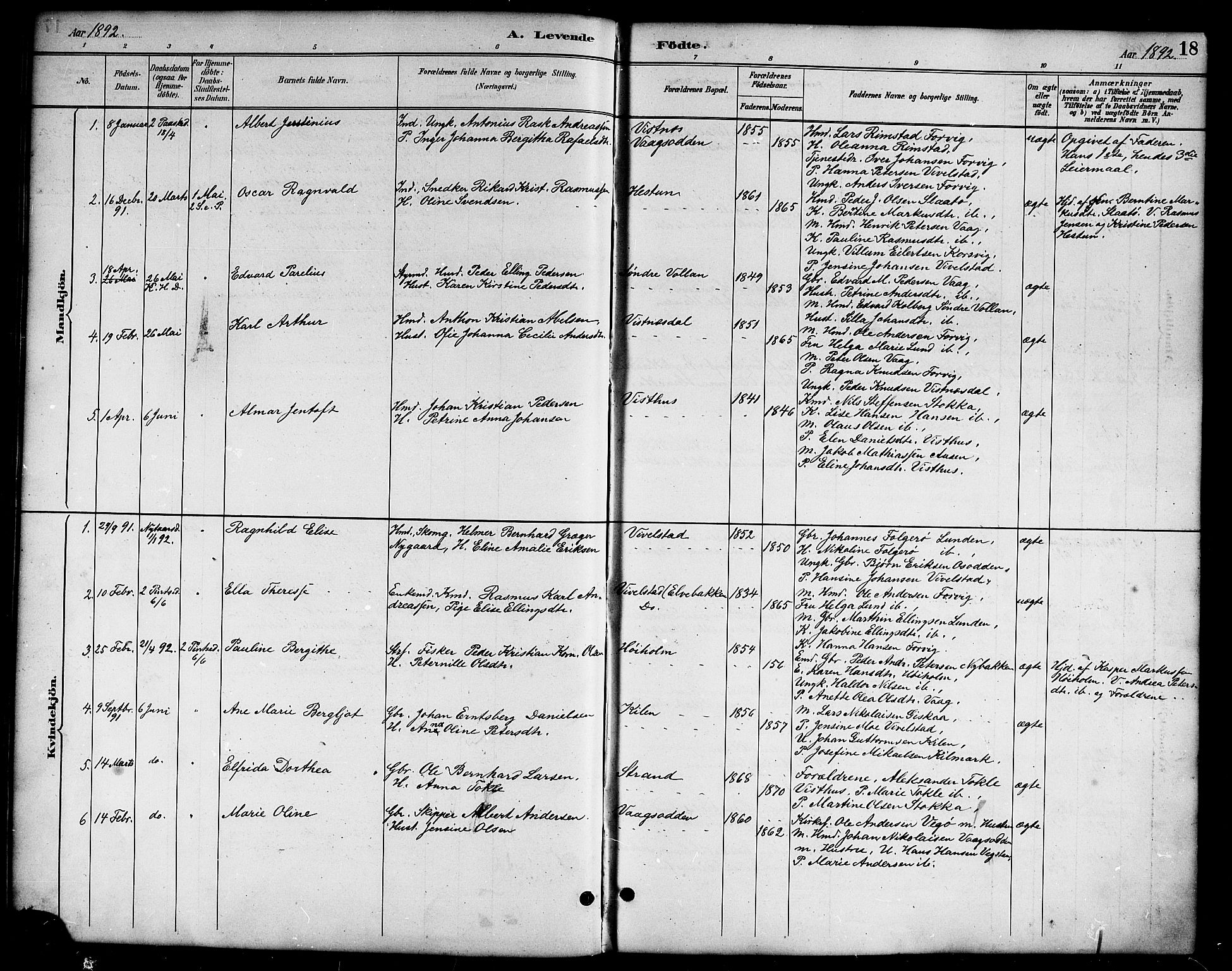Ministerialprotokoller, klokkerbøker og fødselsregistre - Nordland, SAT/A-1459/819/L0277: Parish register (copy) no. 819C03, 1888-1917, p. 18